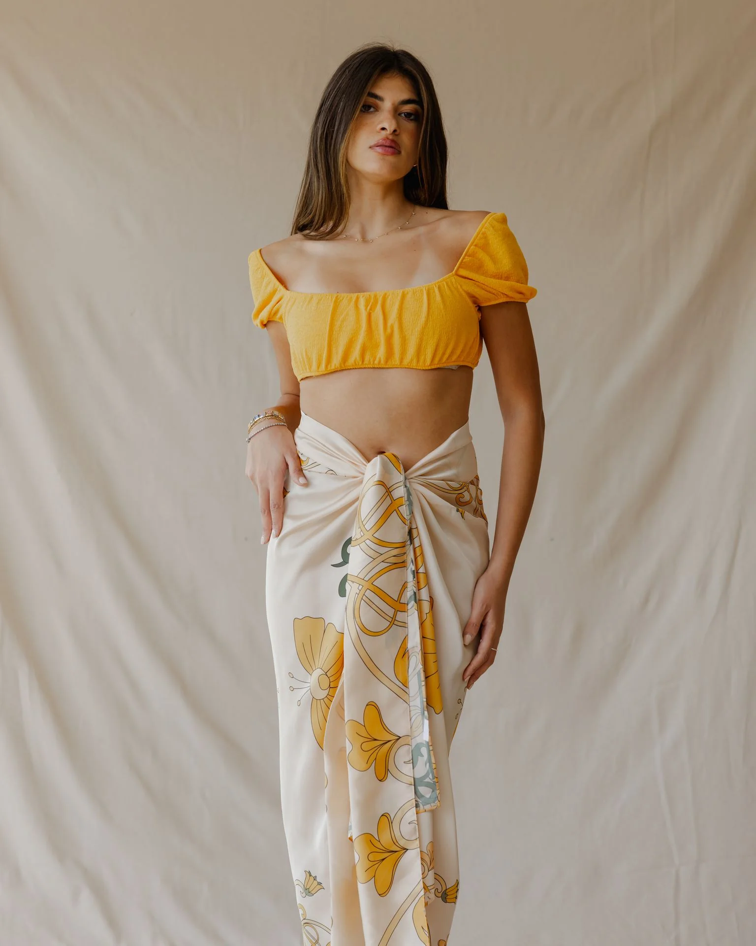 Golden Petal Muse Sarong - Image 4