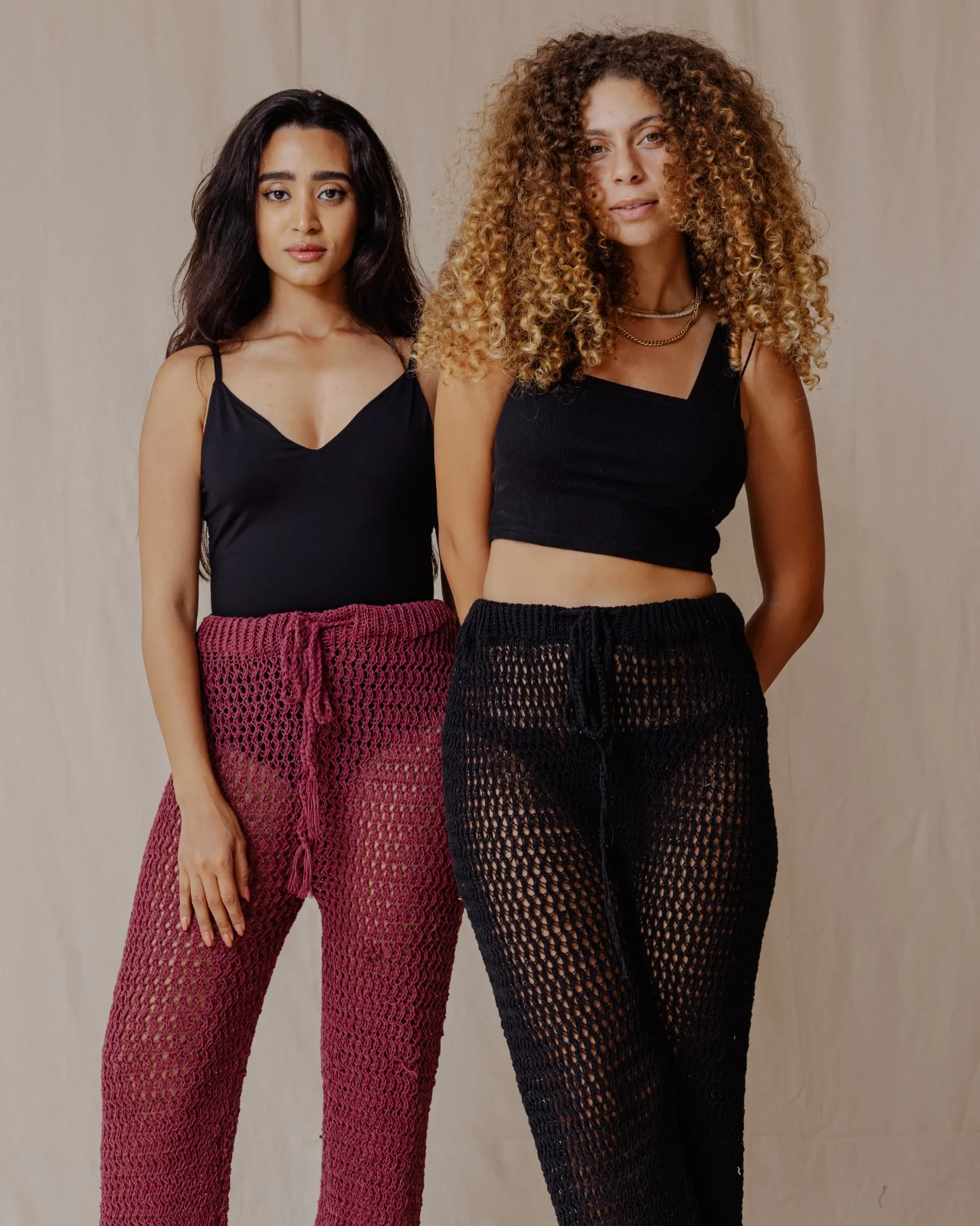 Handmade Crochet Pants Burgundy - Image 4