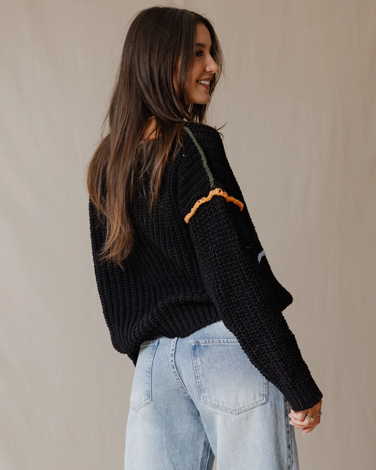 Handmade Loose Sweater Black - Image 3