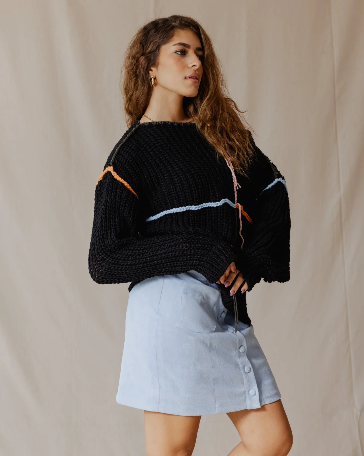 Handmade Loose Sweater Black - Image 7