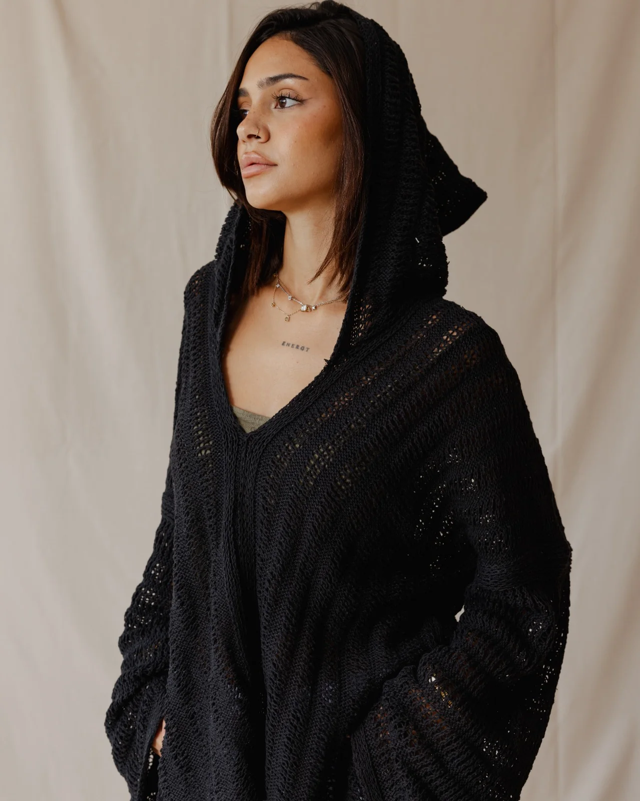 Handmade Trico Hoodie Black - Image 3