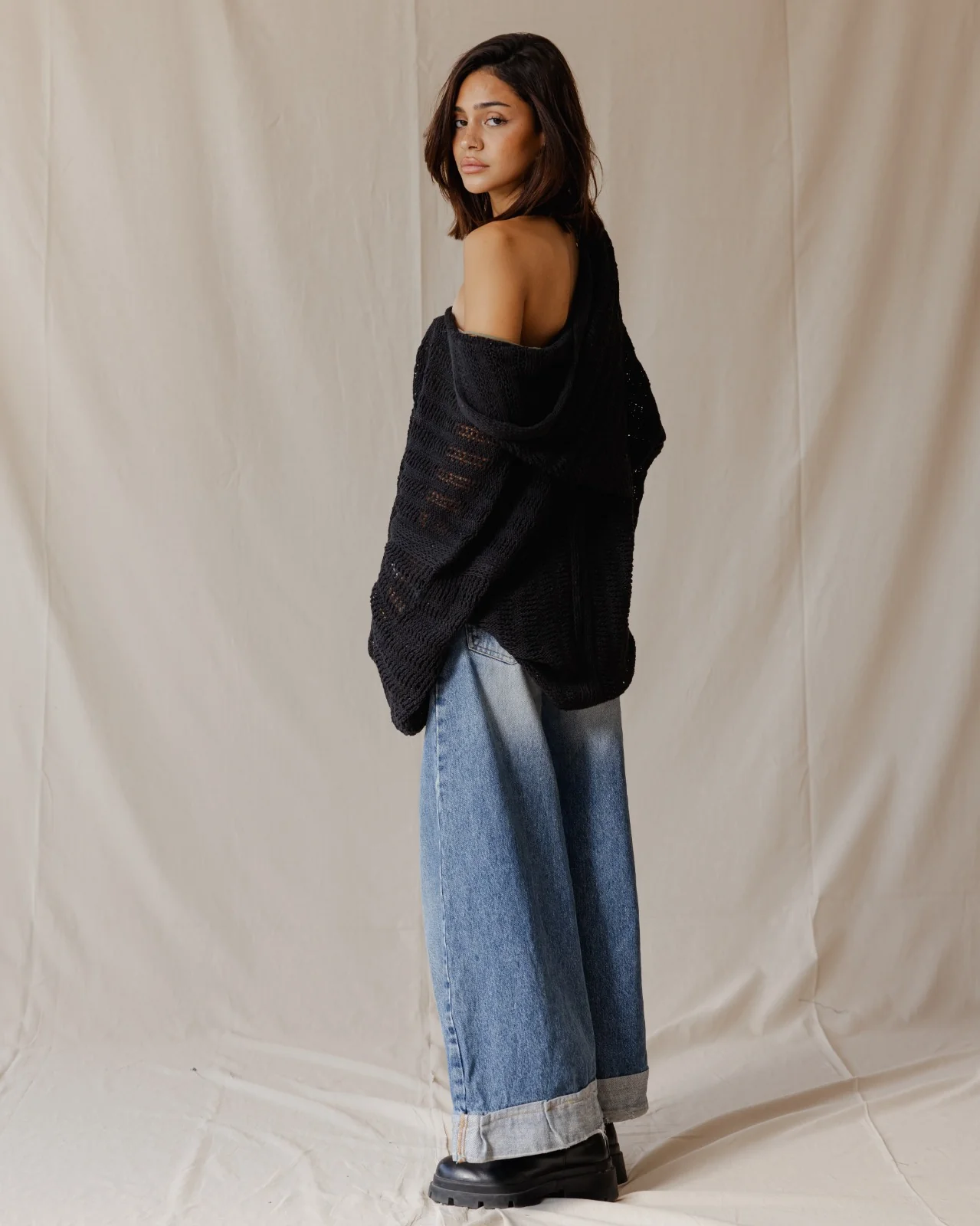 Handmade Trico Hoodie Black - Image 4