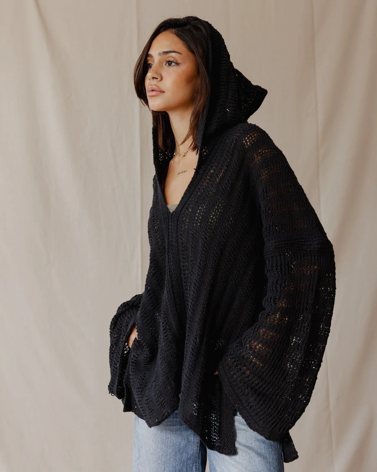 Handmade Trico Hoodie Black - Image 5