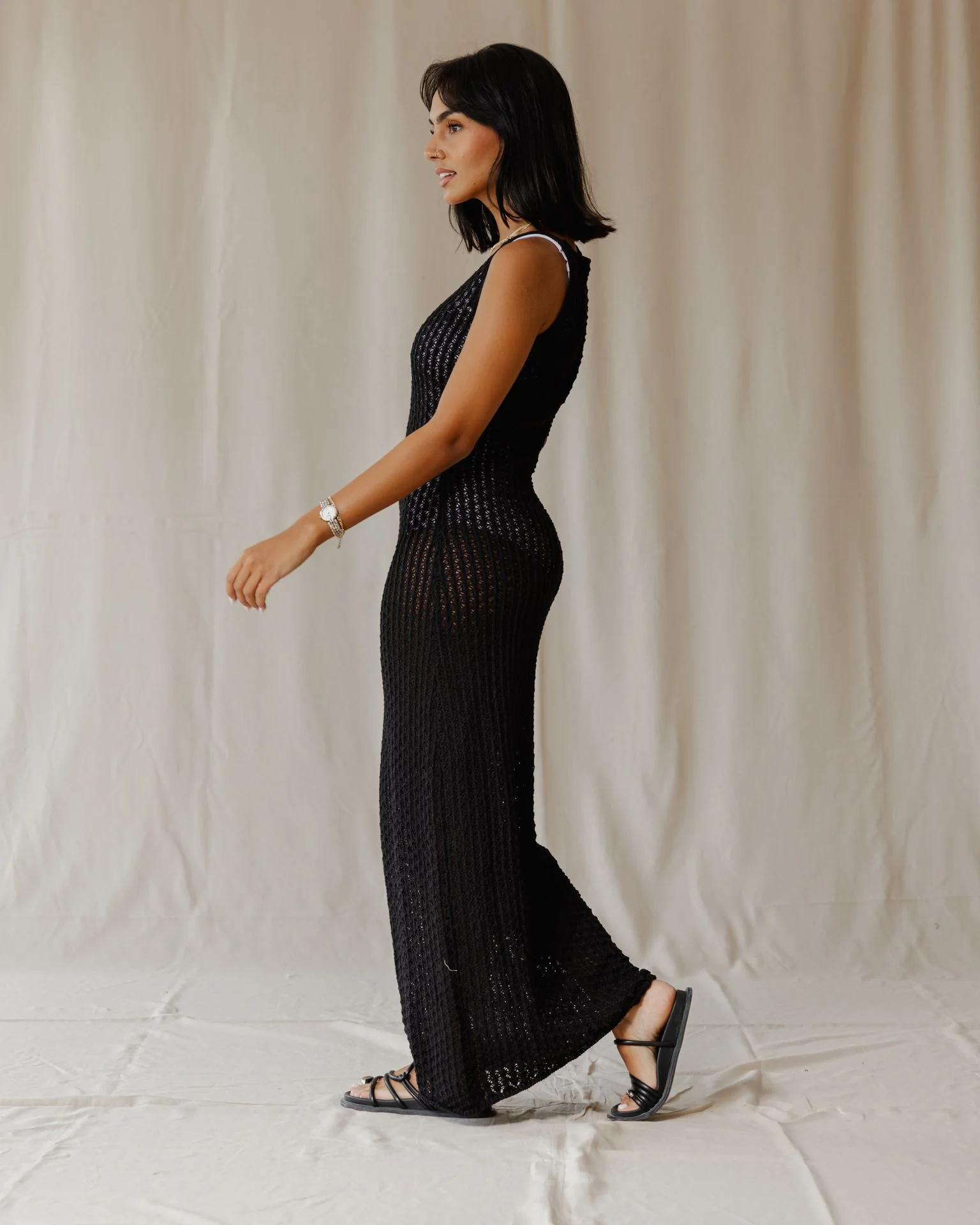 Haven Black Knit Dress - Image 3