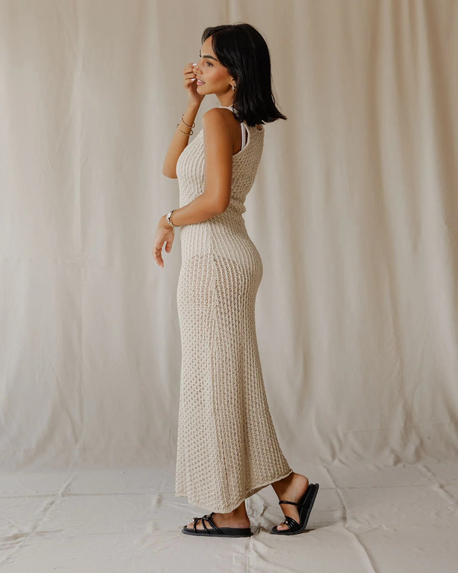 Haven Off-White Knit Dress - Image 3