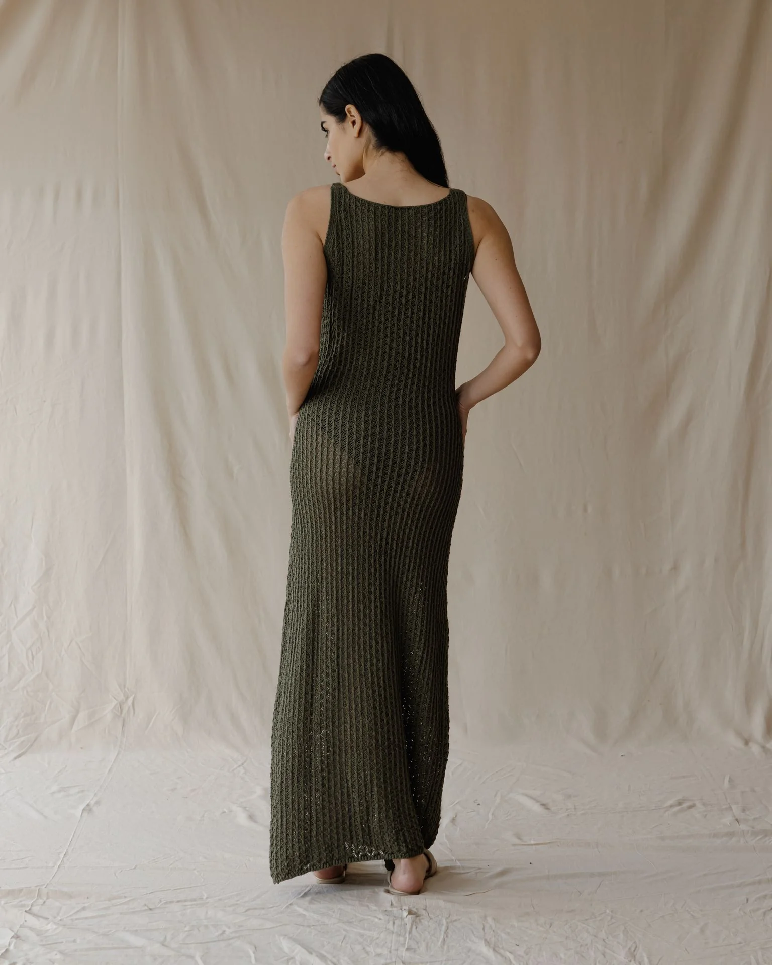 Haven Olive Knit Dress - Image 4