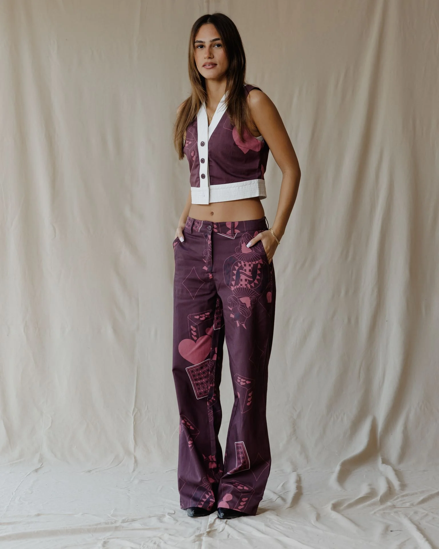 Hearts on Deck Burgundy Set - Image 2