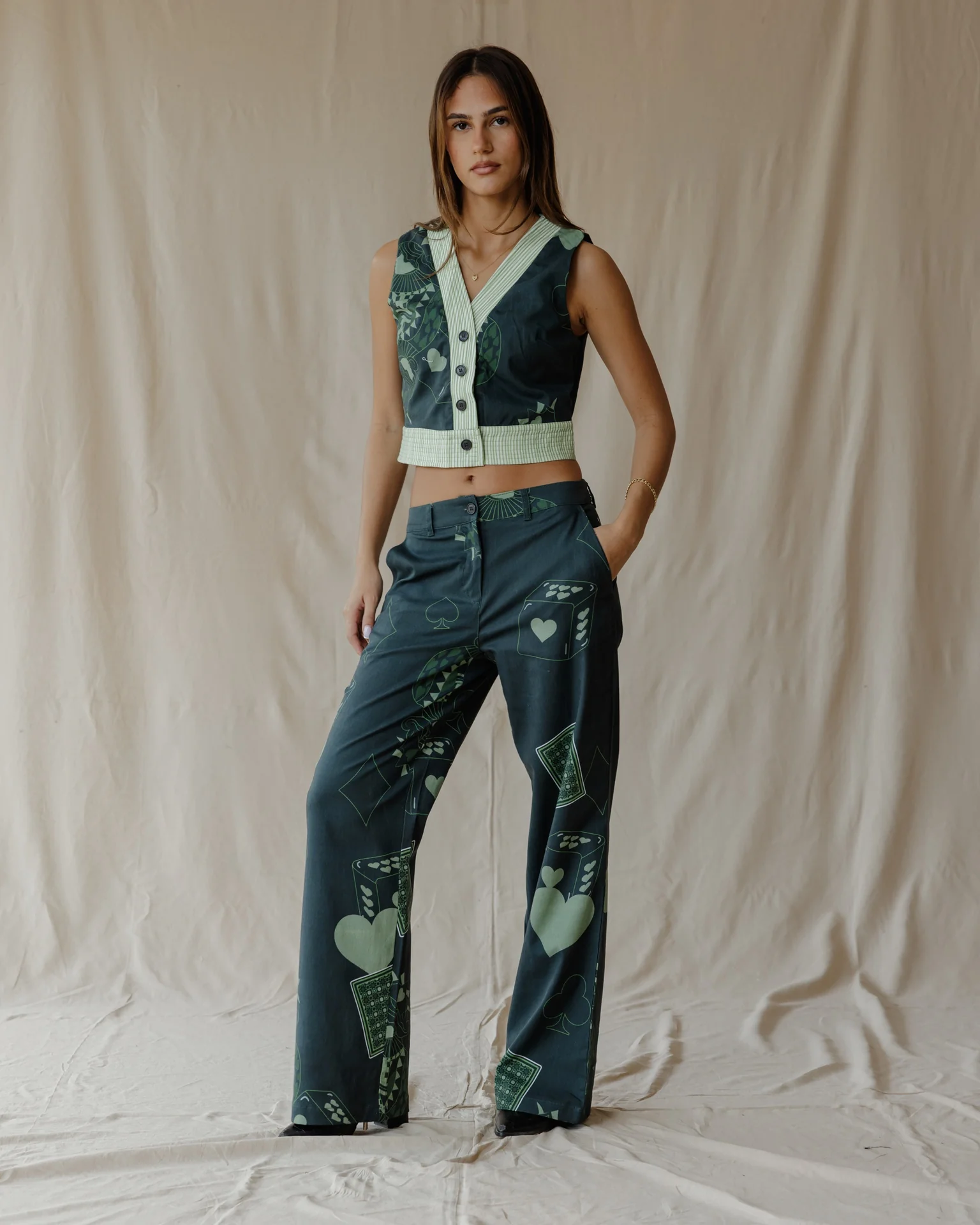Hearts on Deck Olive Green Set
