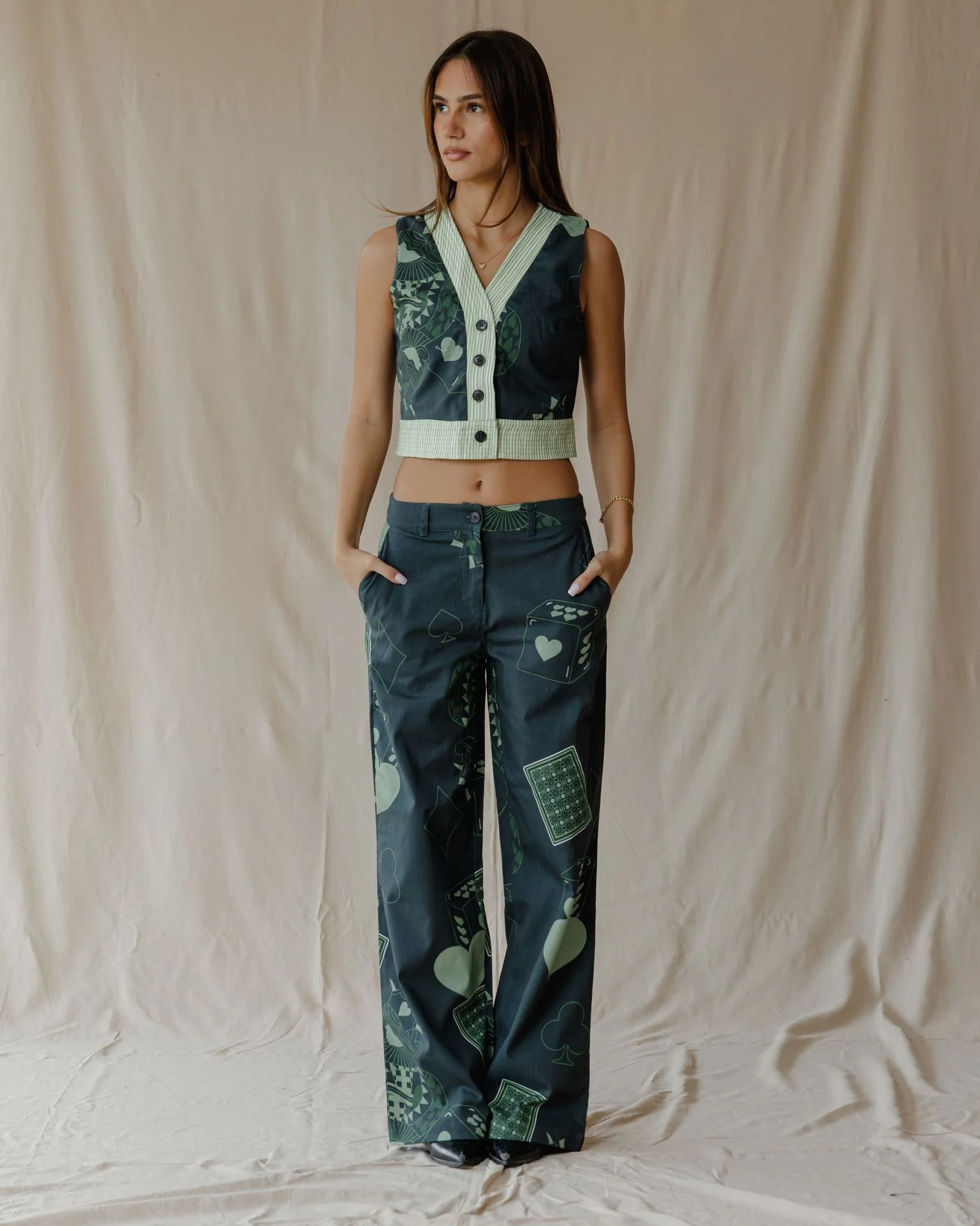 Hearts on Deck Olive Green Set - Image 2