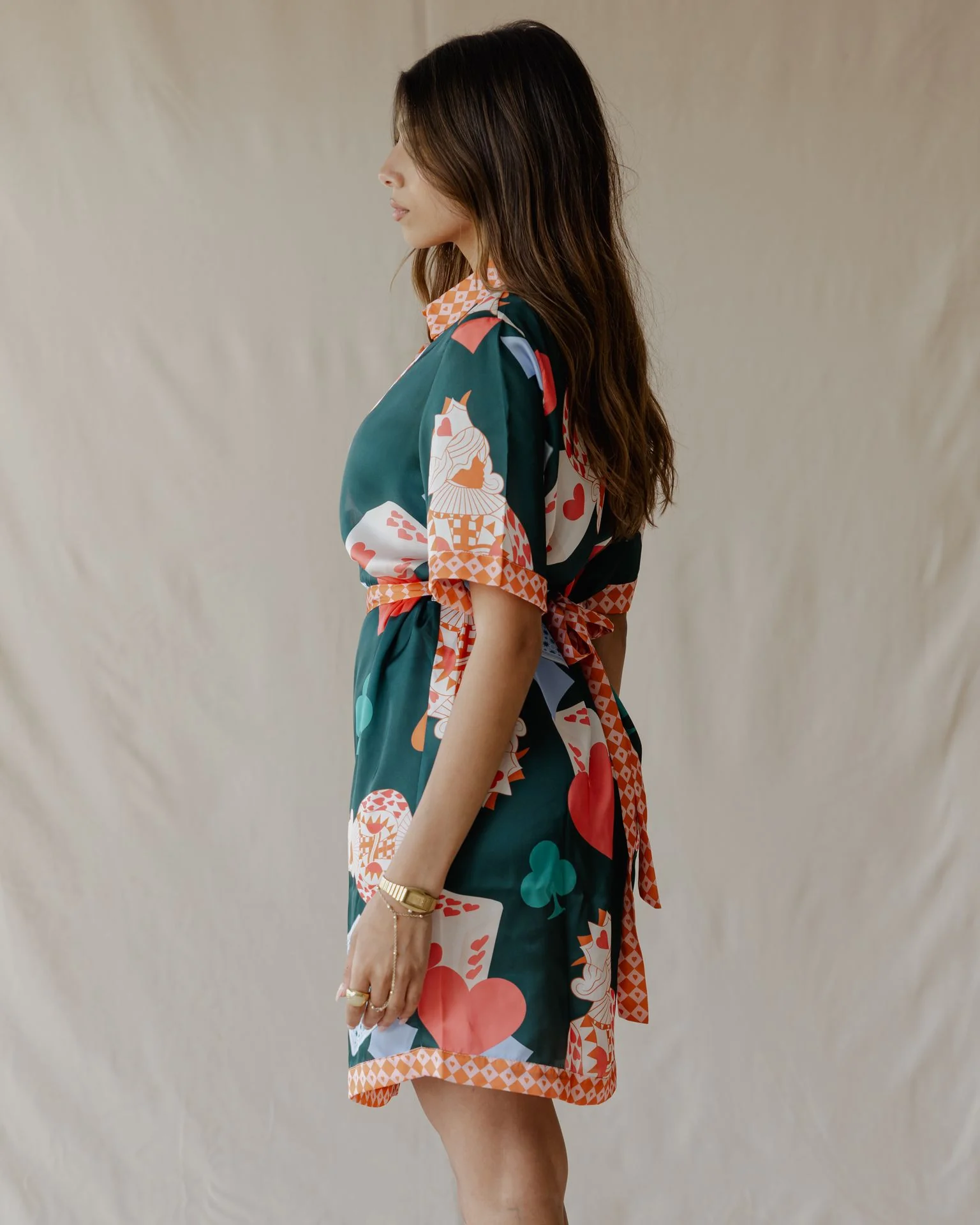 Hearts On Deck Satin Shirt Dress - Image 4
