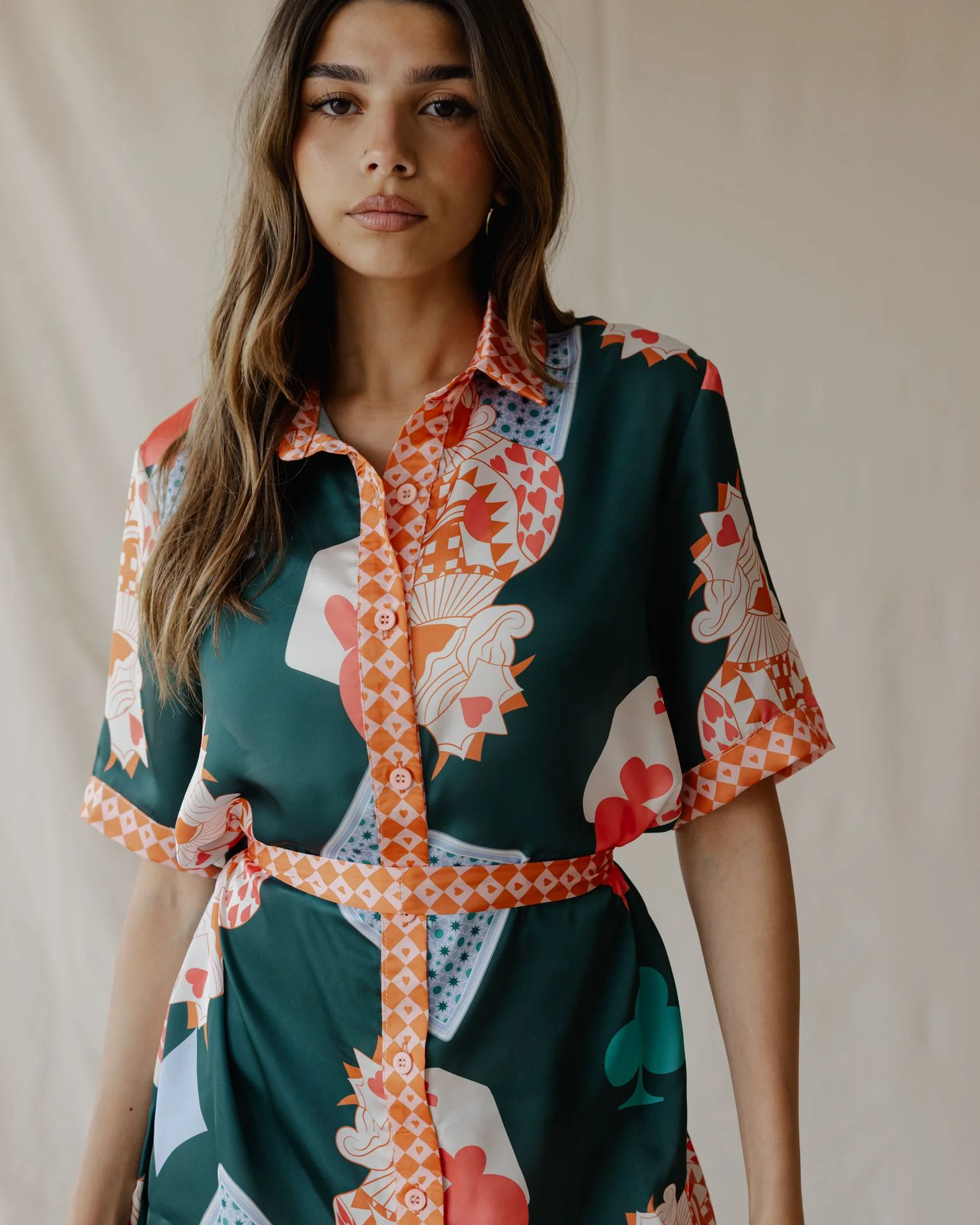 Hearts On Deck Satin Shirt Dress - Image 5