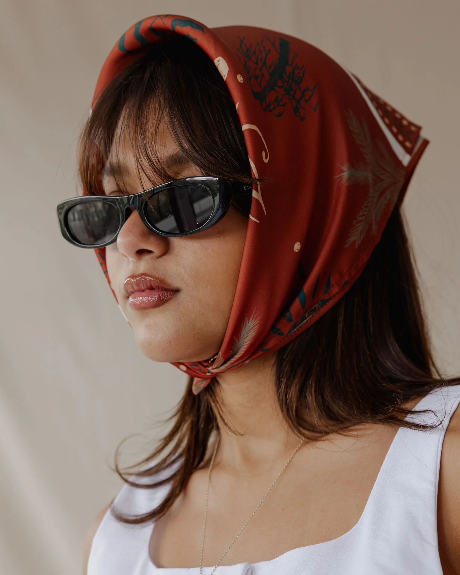 Isis Scarf In Burnt Sienna - Image 3
