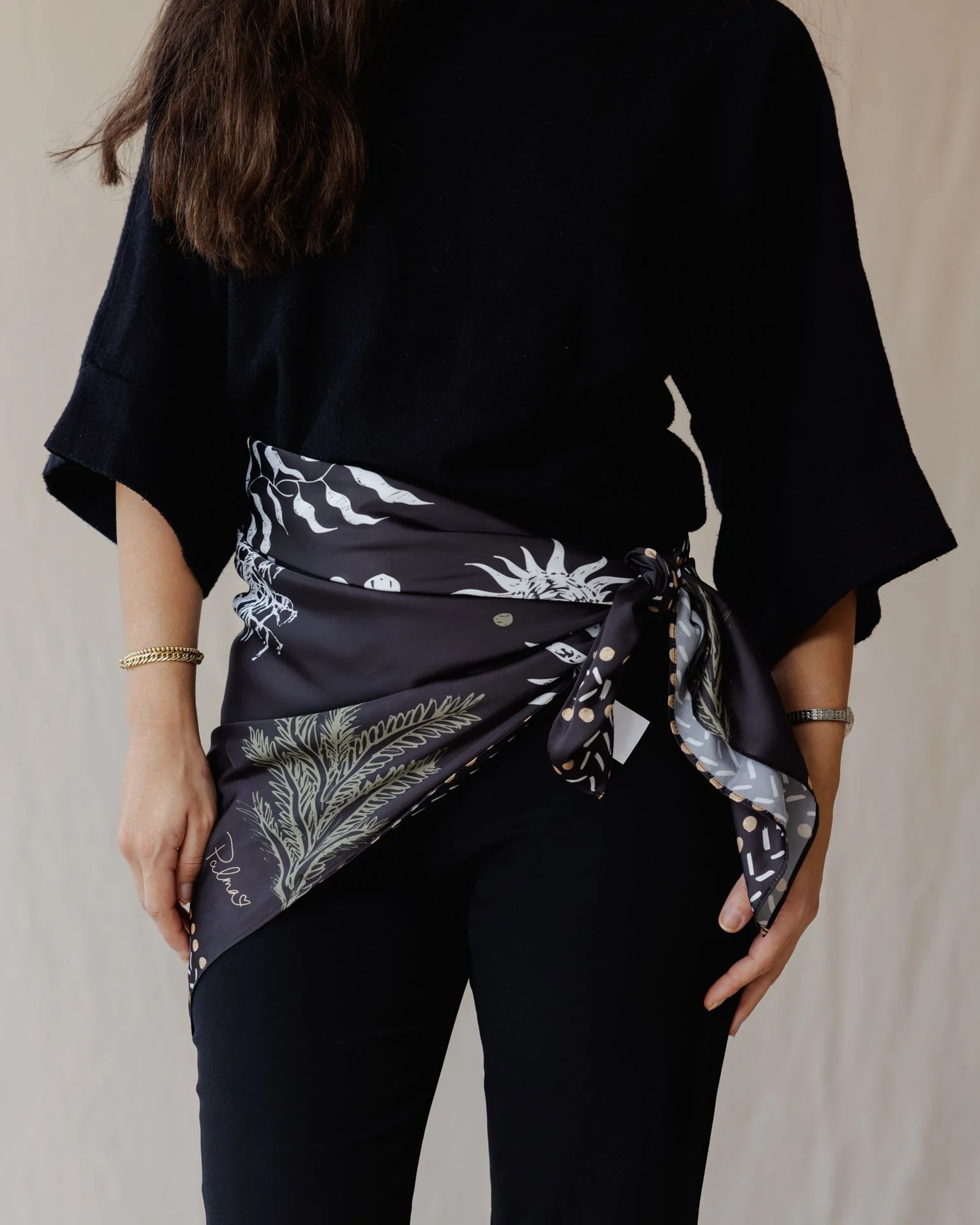 Isis In Black Wrap Scarf - Image 2