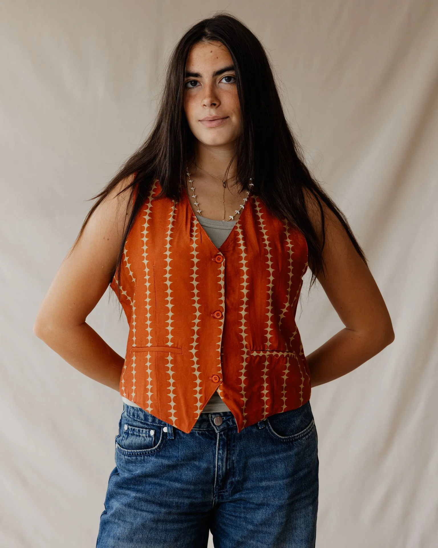 Island Dreams Vest Orange - Image 2