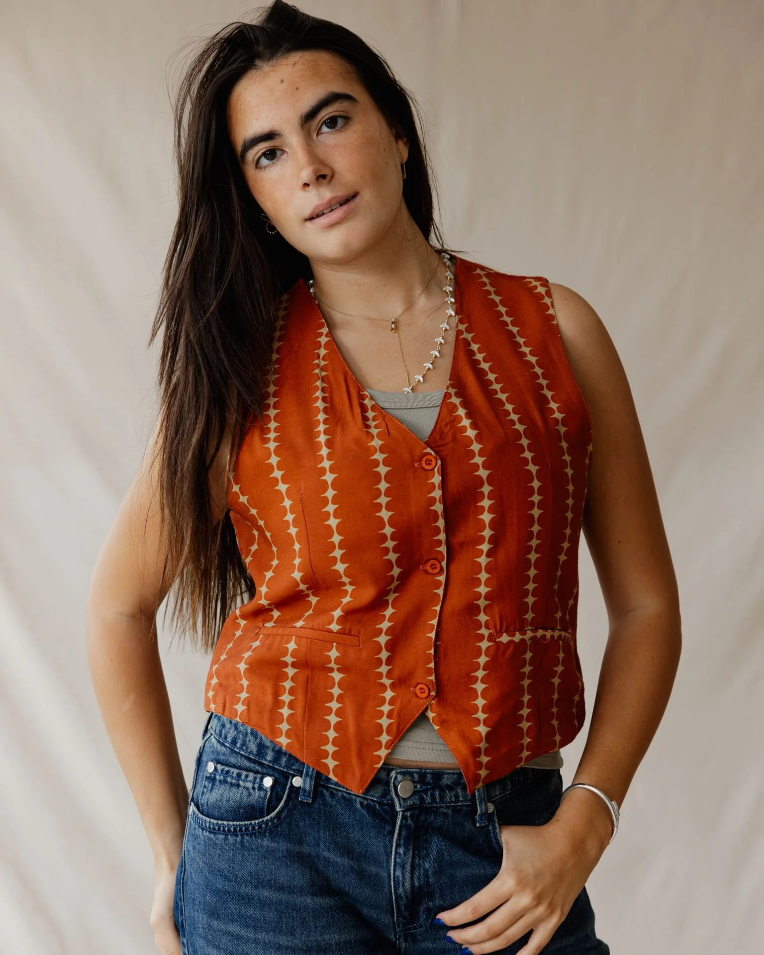 Island Dreams Vest Orange - Image 3