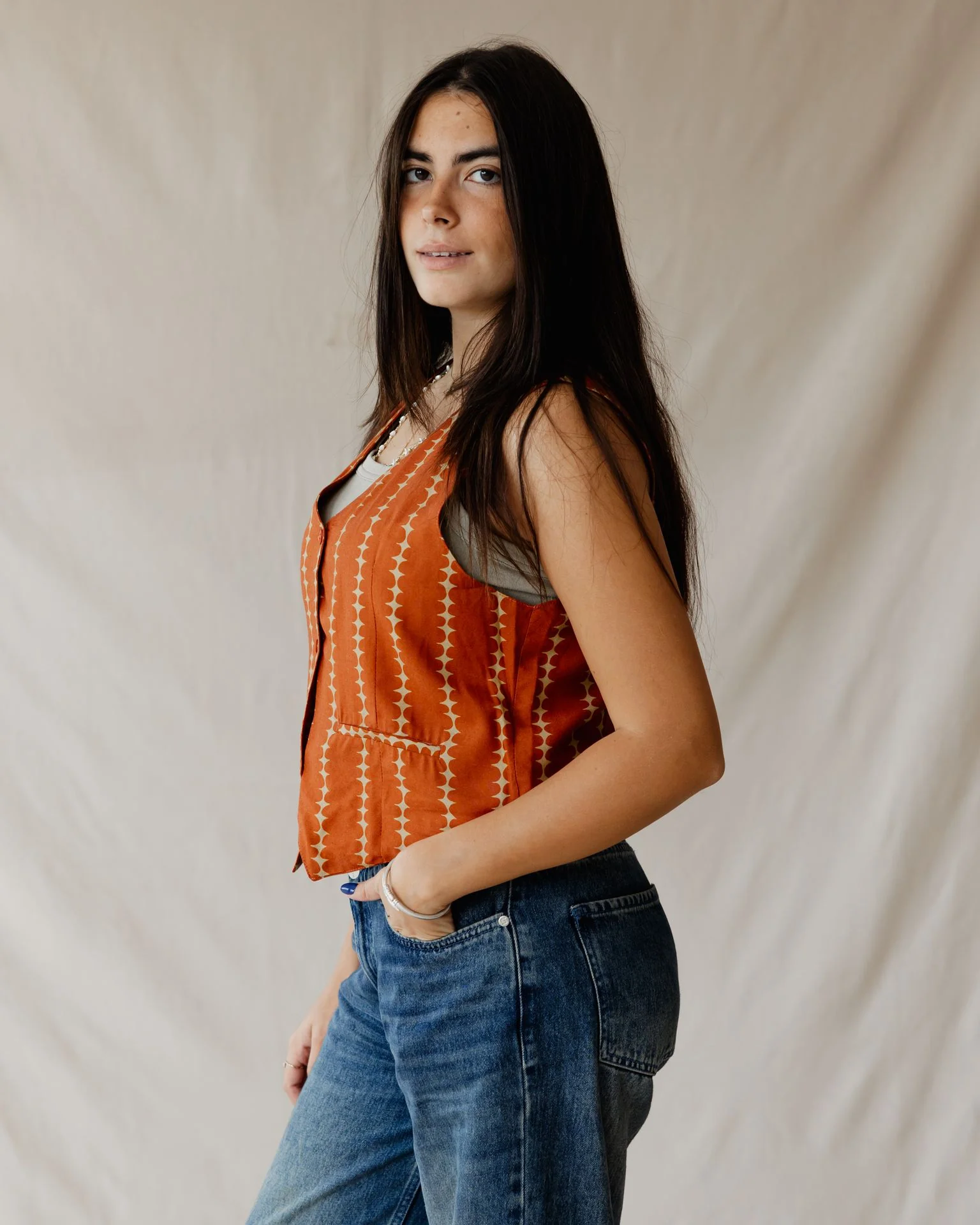 Island Dreams Vest Orange - Image 4