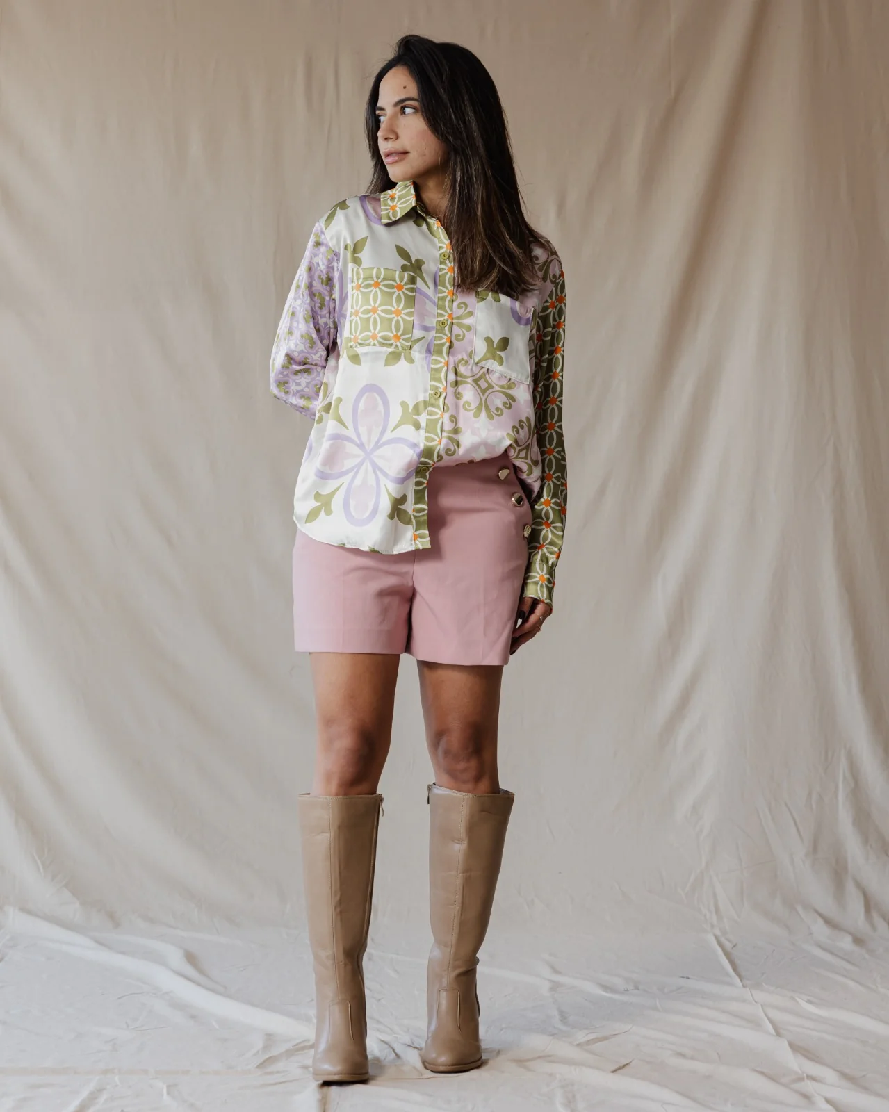 Knee High Leather Boots Cafe - Image 4