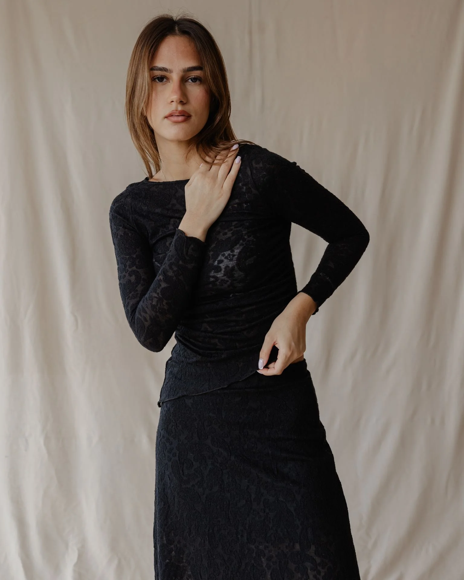 Lace Moonlight Black Top - Image 3