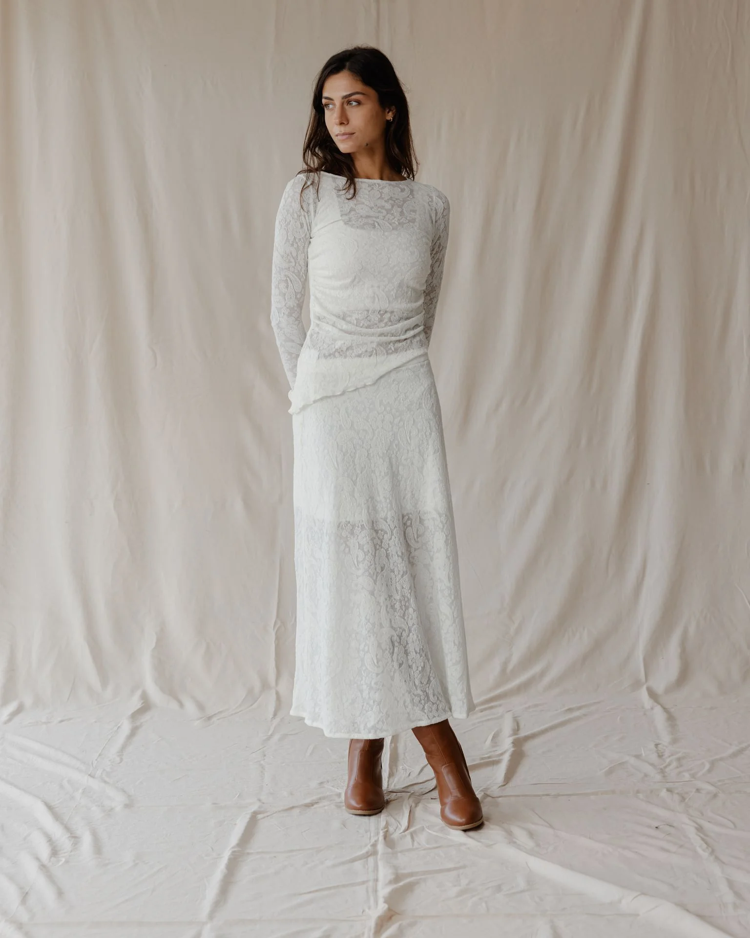 Lace Moonlight Ivory Skirt - Image 3