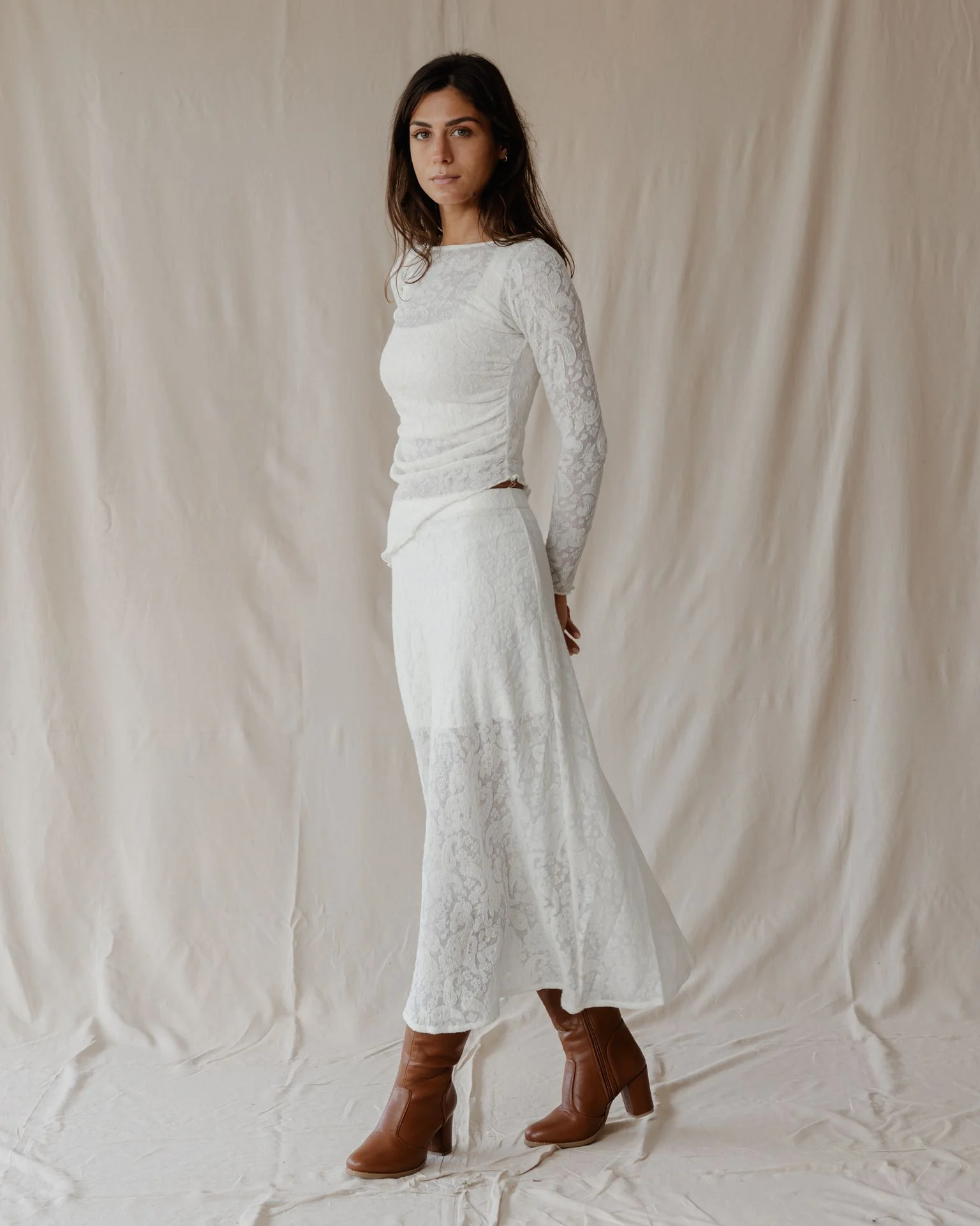 Lace Moonlight Ivory Skirt - Image 4