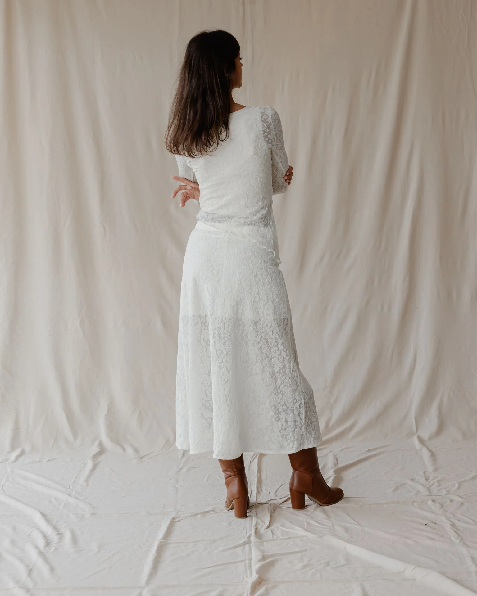 Lace Moonlight Ivory Skirt - Image 5