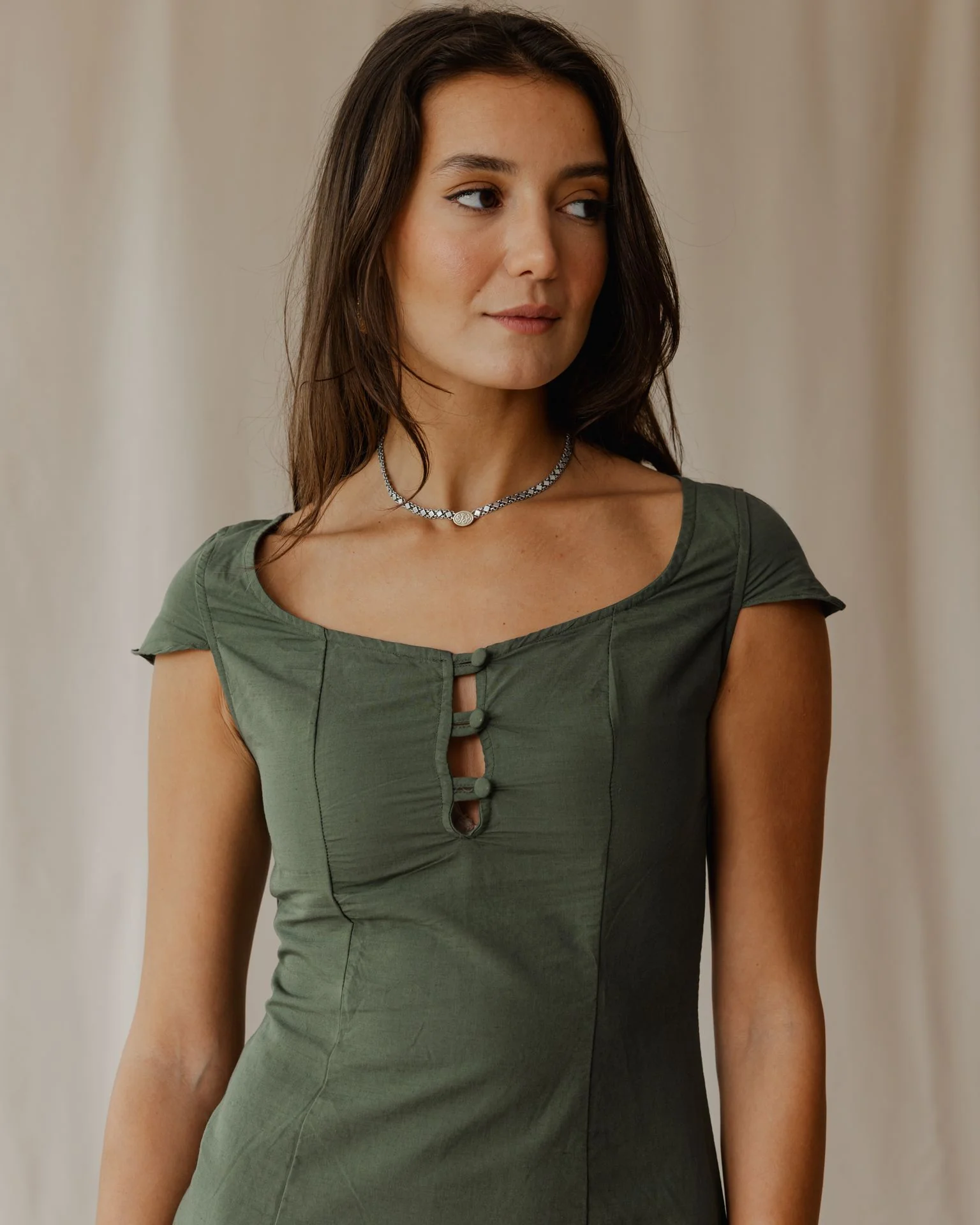 Linéa Grace Olive Dress - Image 5