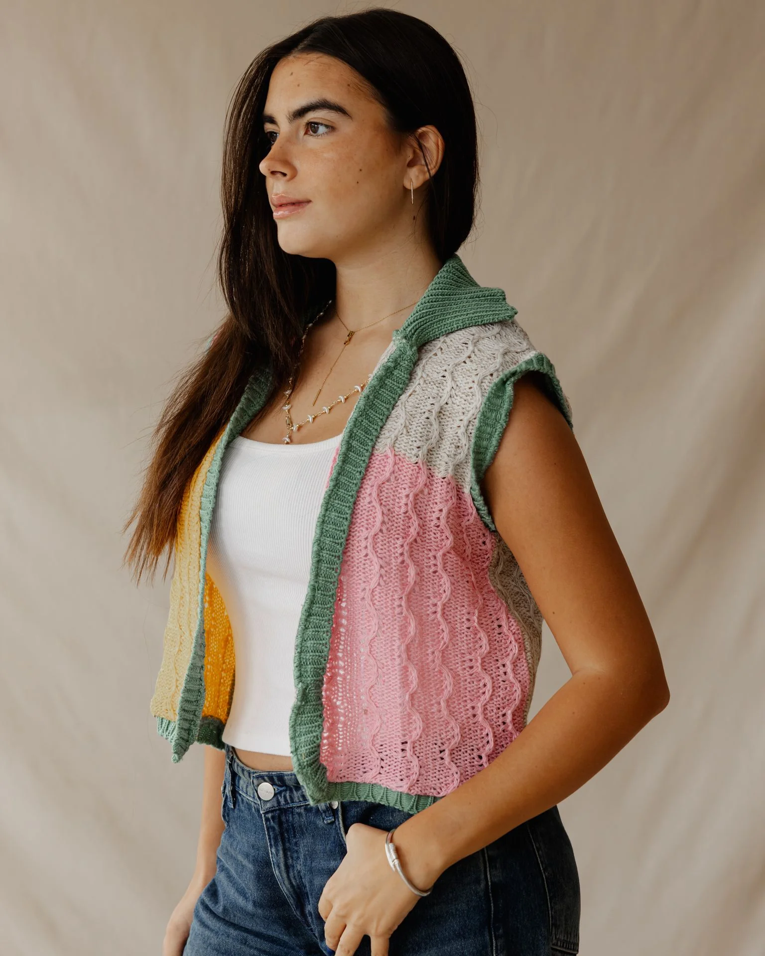 Lyra Pink Knit Vest - Image 3