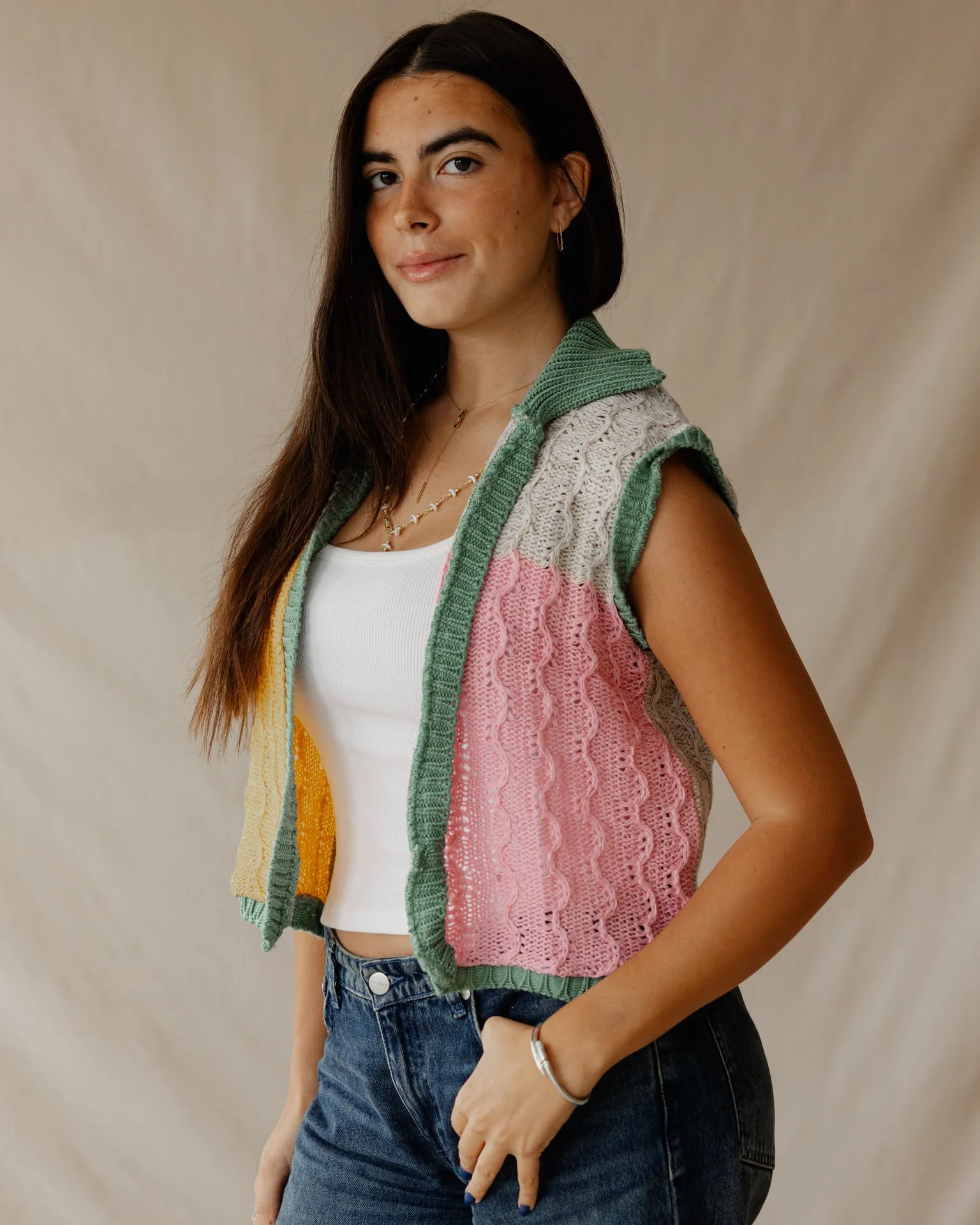 Lyra Pink Knit Vest - Image 5