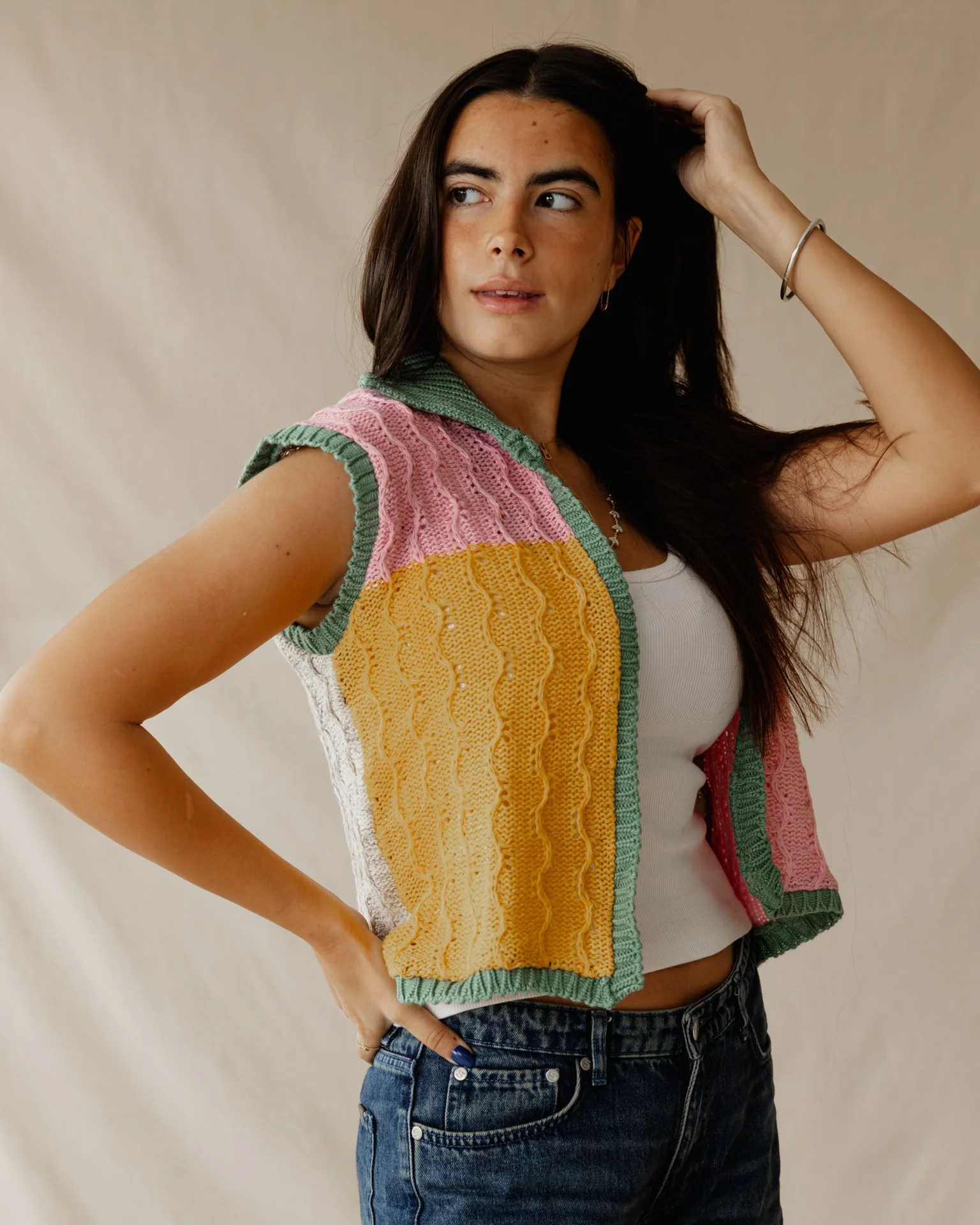Lyra Pink Knit Vest - Image 6