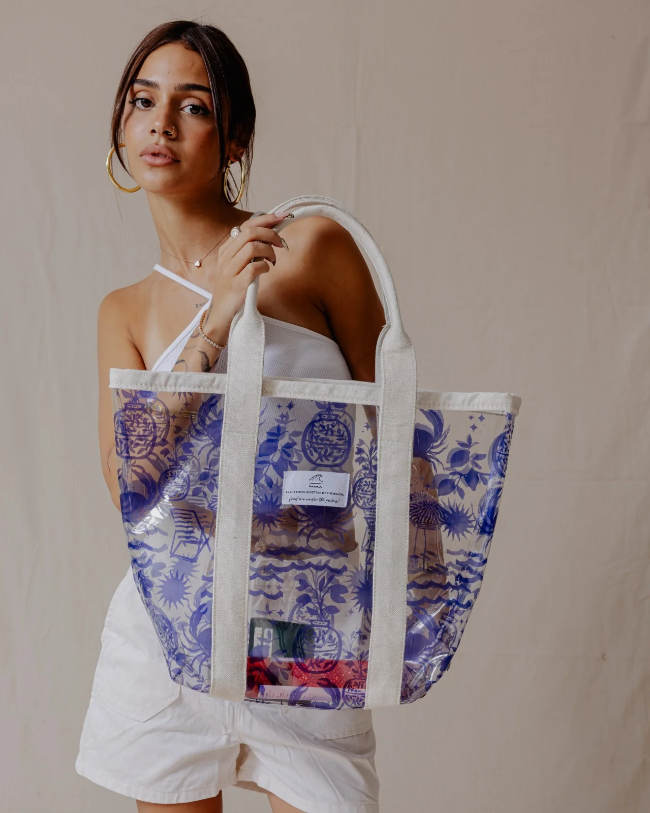 Mediterranean Blue Plastic Tote - Image 5
