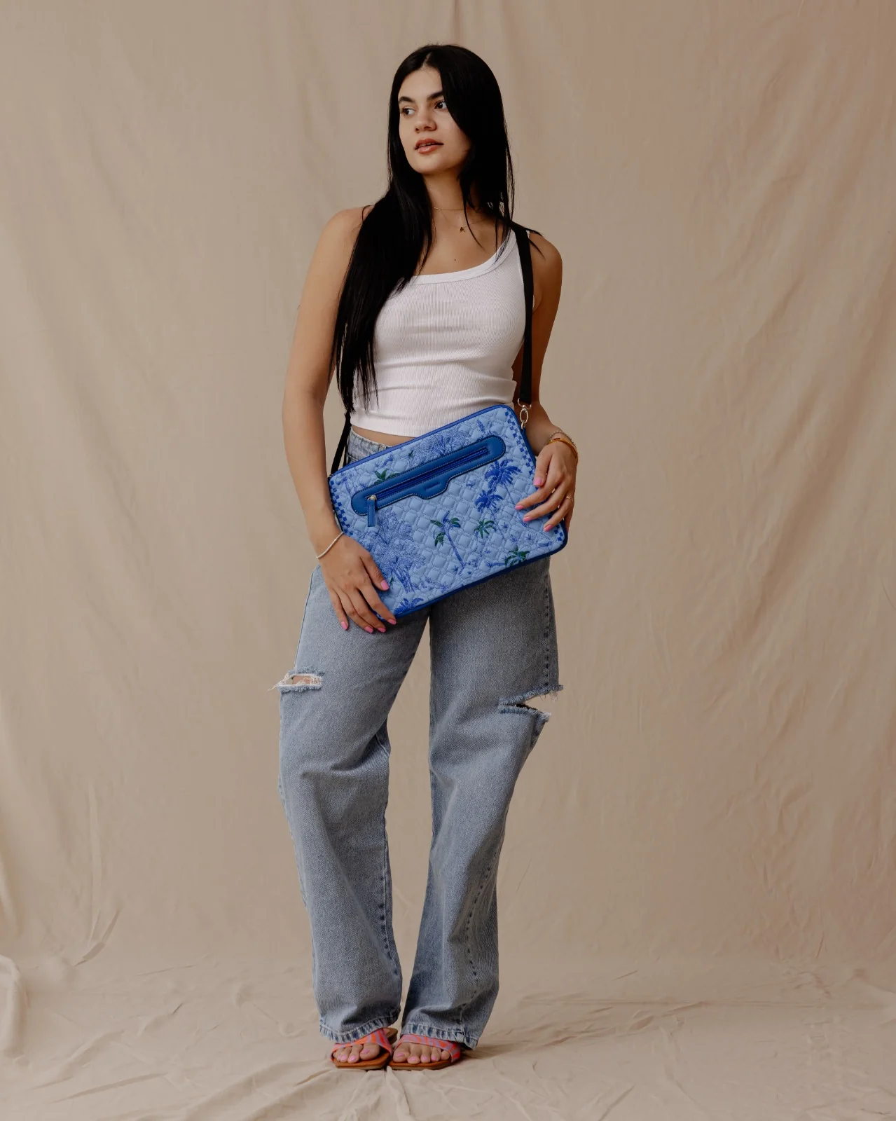 Monkey Land Quilted Sleeve Blue - Image 5