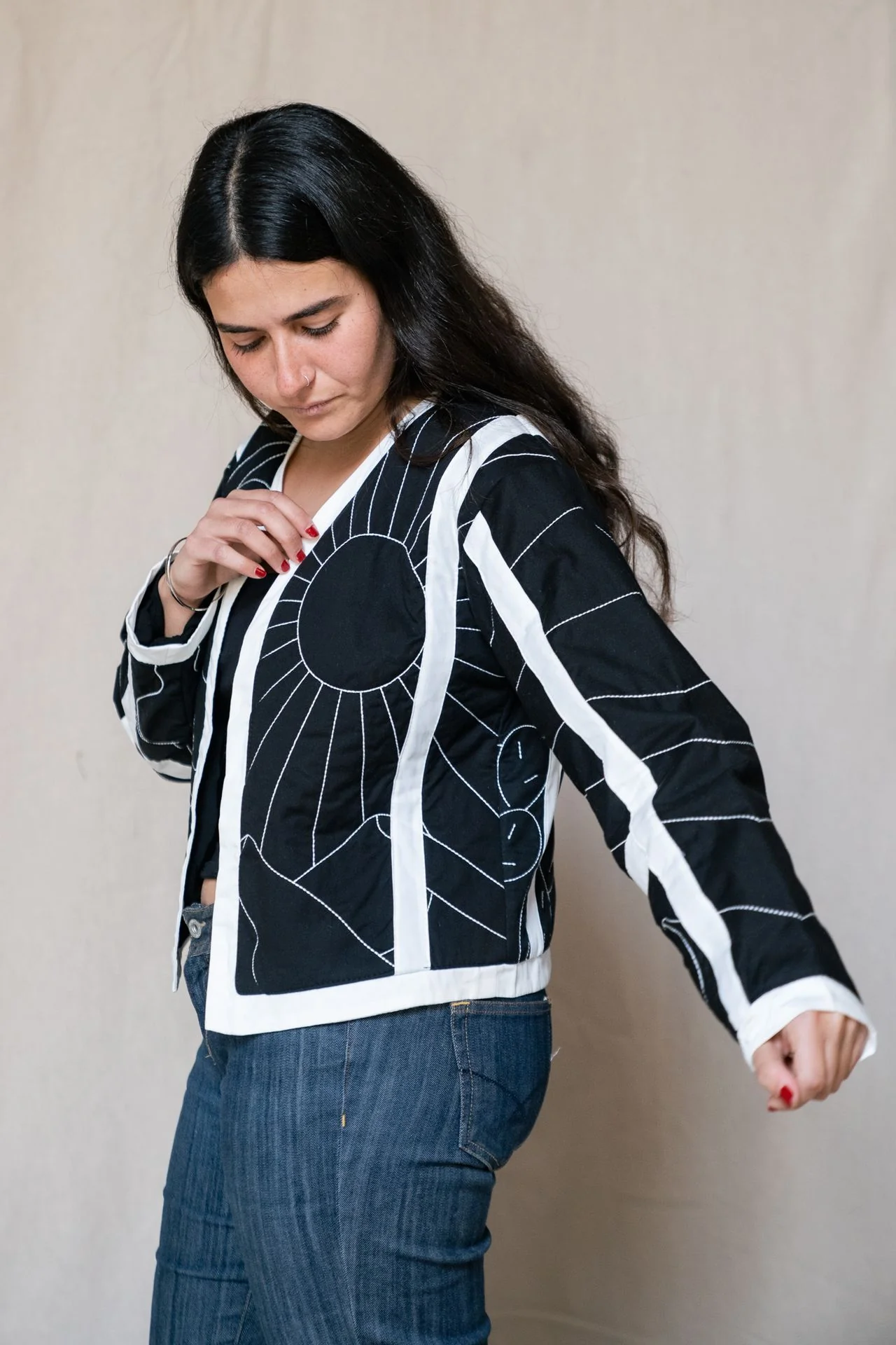 Oasis Quilt Jacket Black - Image 3