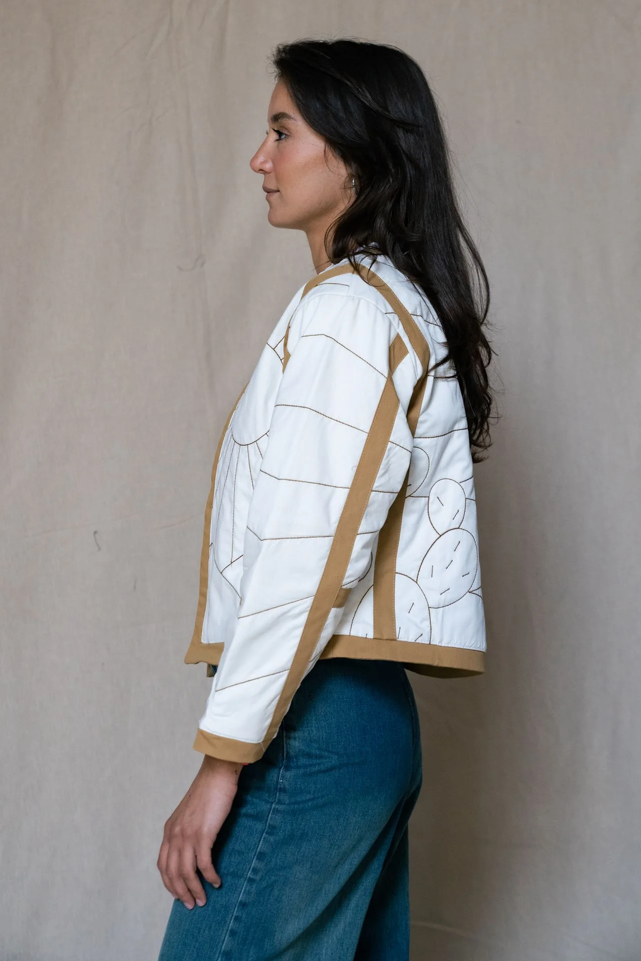 Oasis Quilt Jacket Off-White - Image 3