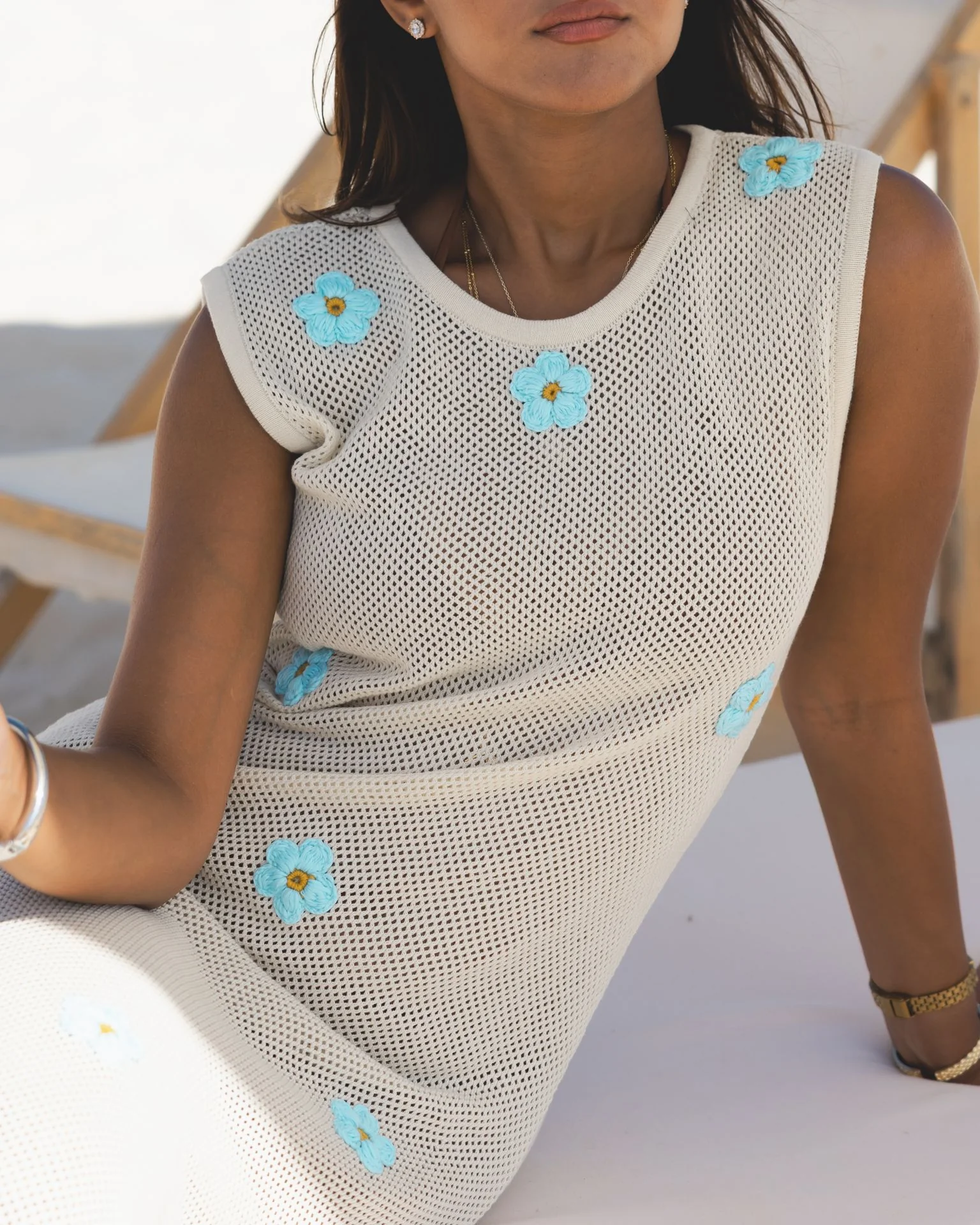 Off-White Daisy Drift Dress - Image 5