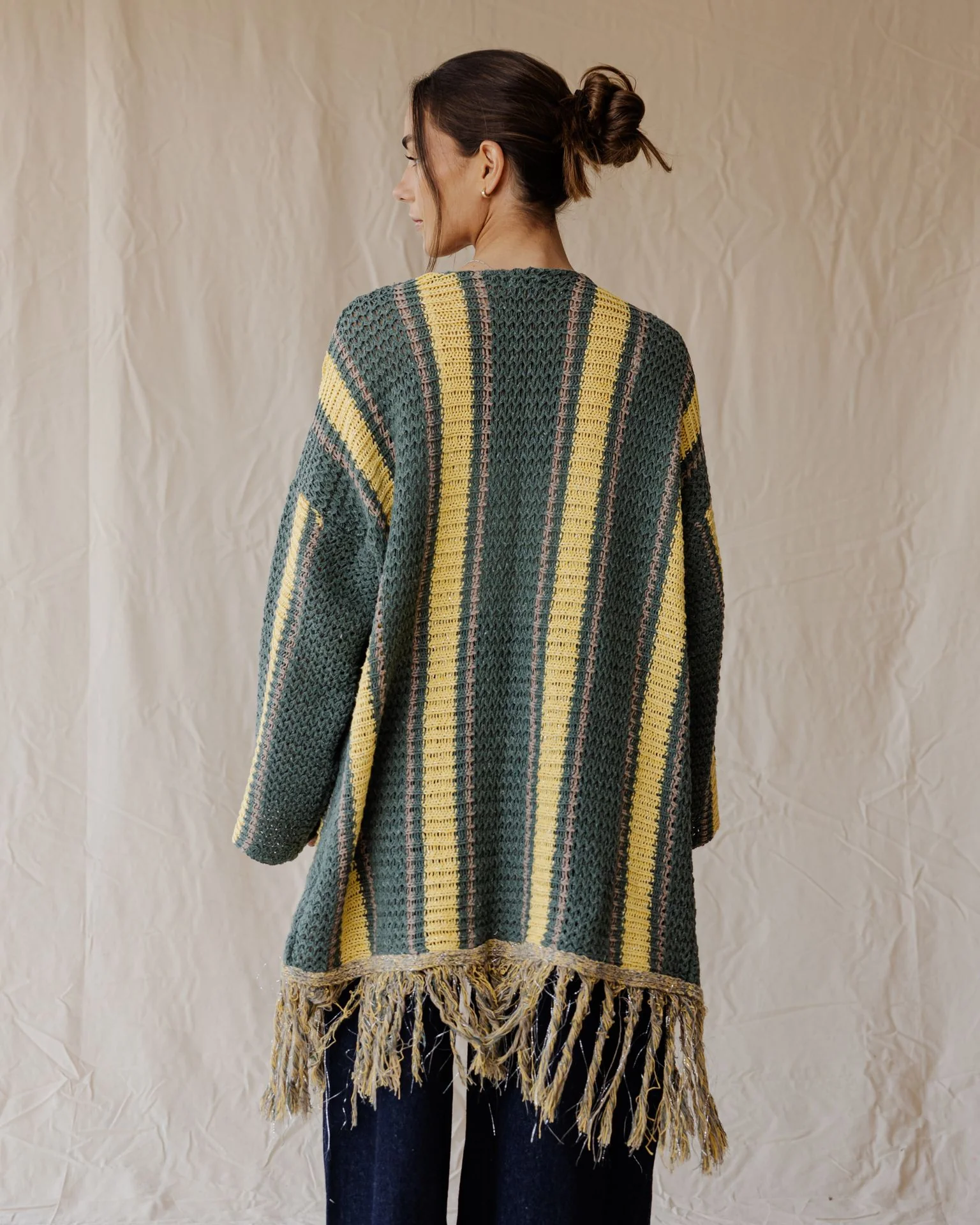 Olive Grove Fringe Cardigan - Image 6