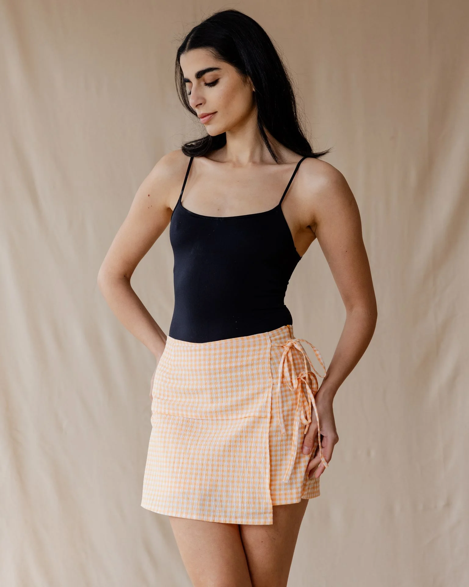 Orange Gingham Skort - Image 2