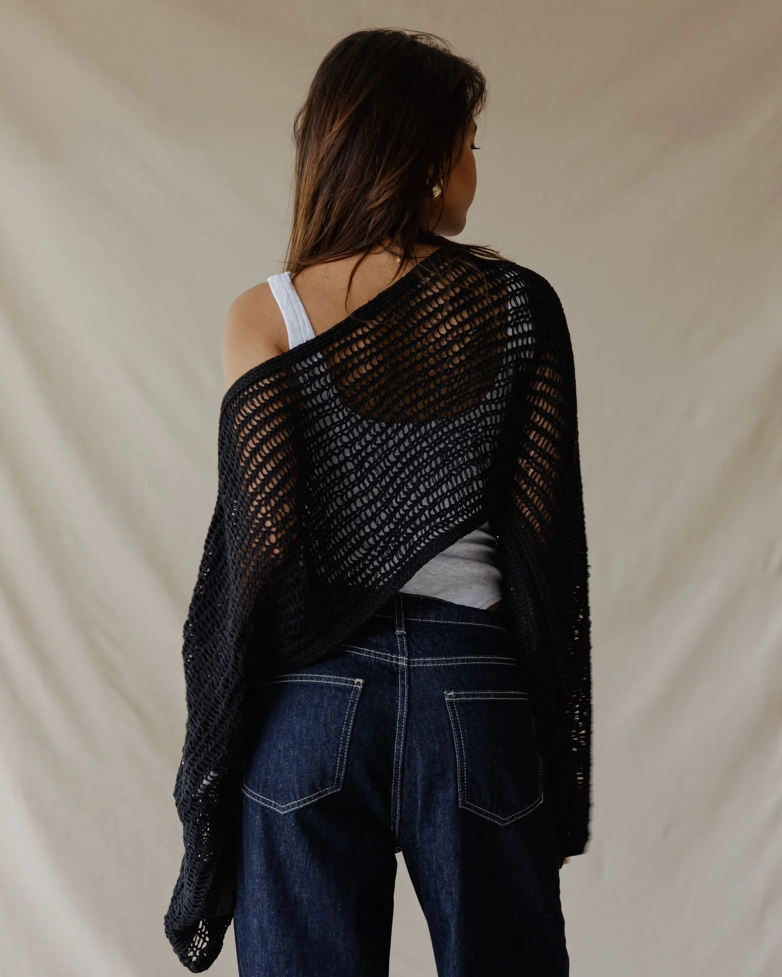 Overlay Crochet Top Black - Image 3