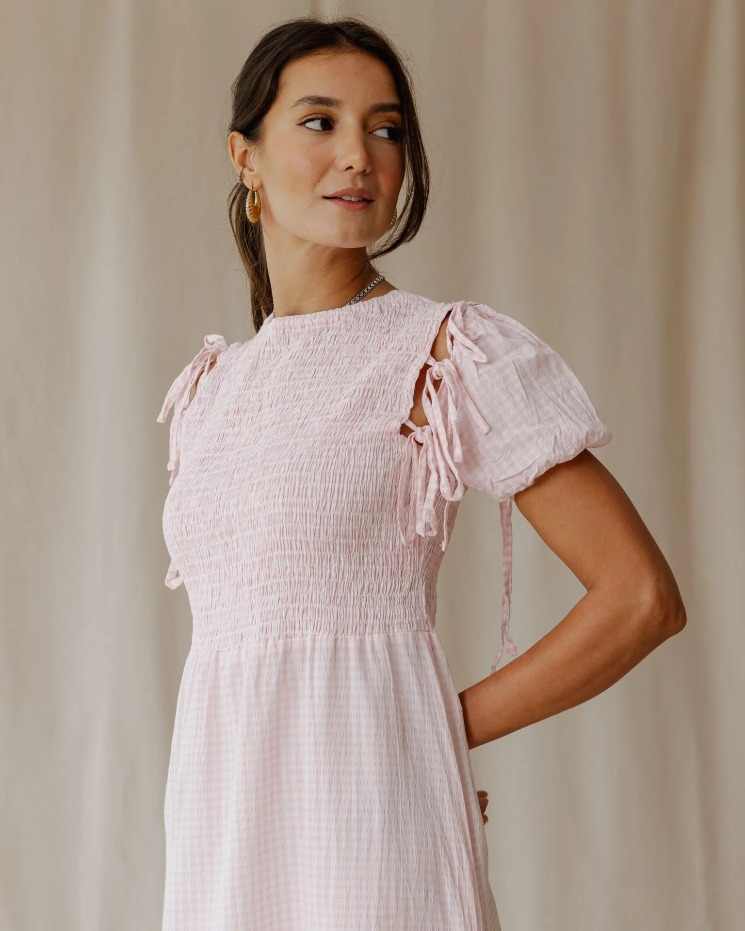 Pastel Picnic Pink Dress - Image 4