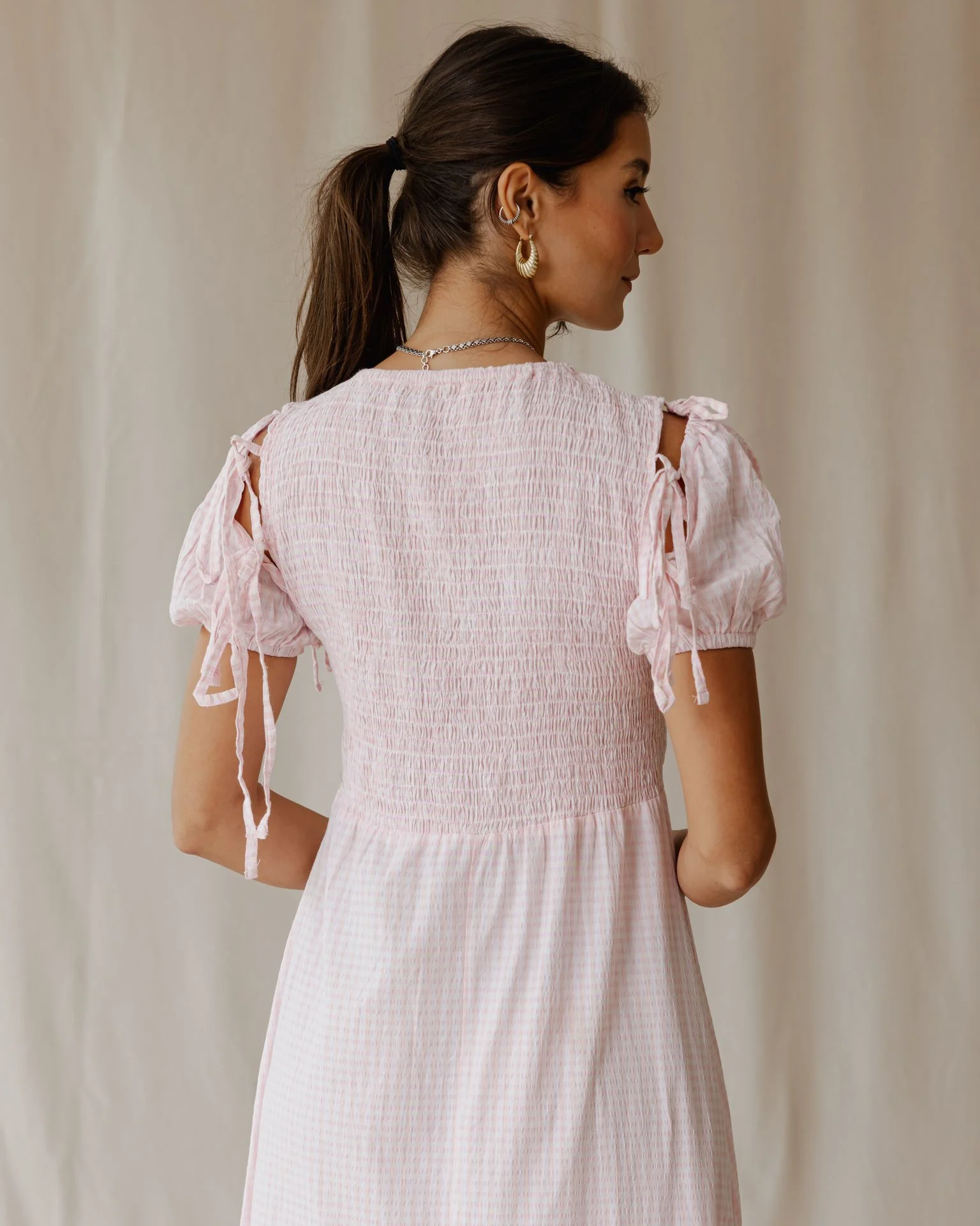 Pastel Picnic Pink Dress - Image 5