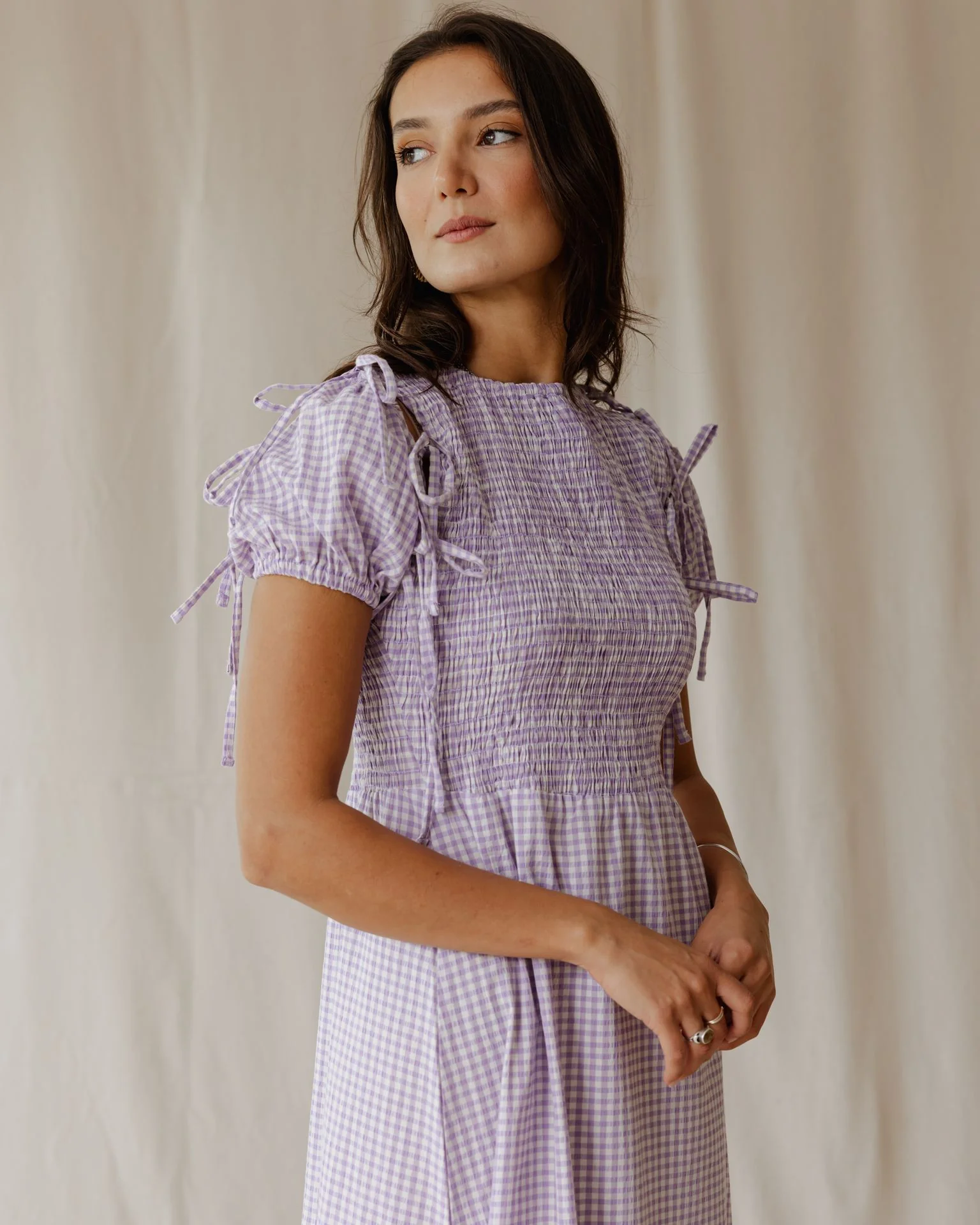Pastel Picnic Purple Dress - Image 4