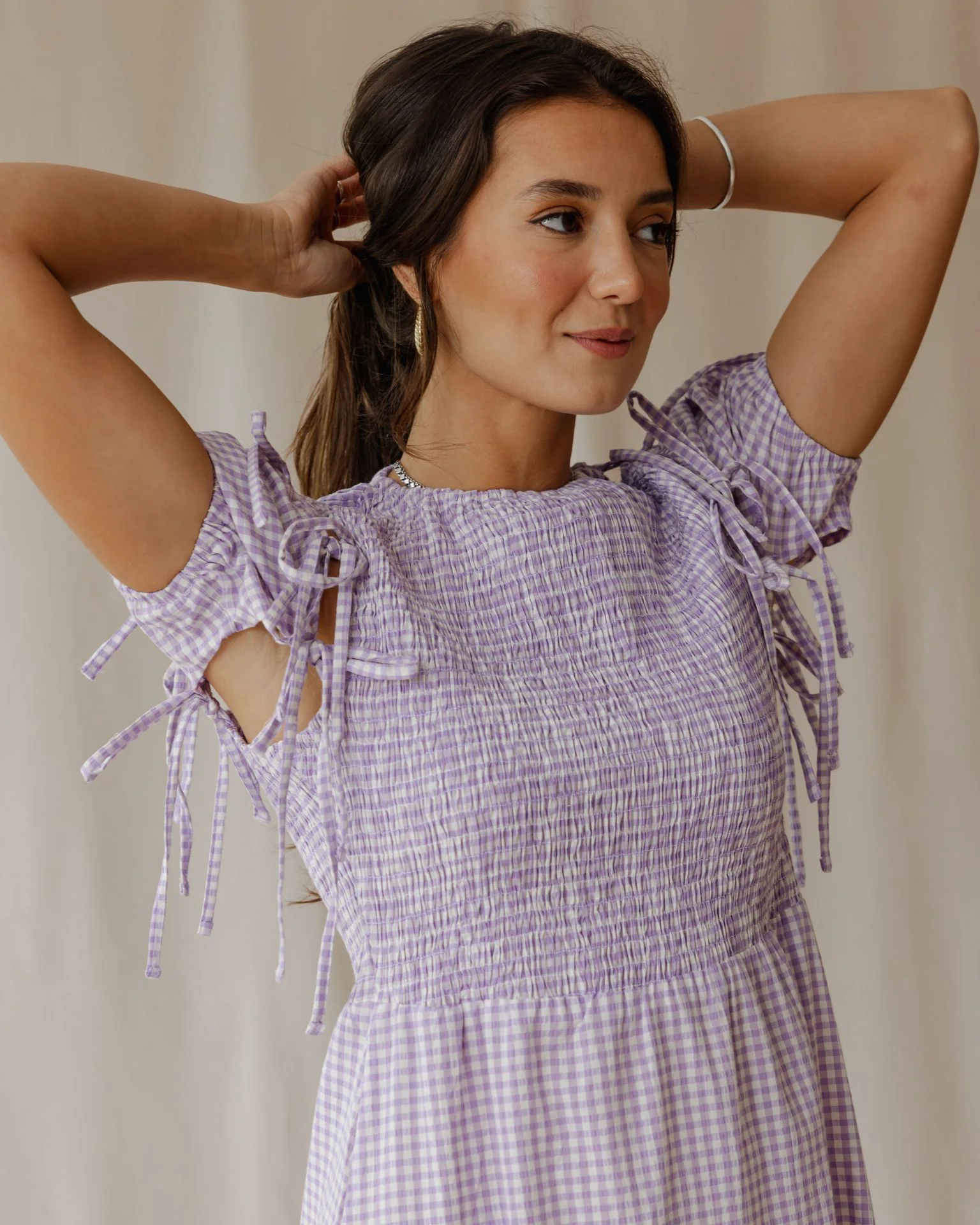 Pastel Picnic Purple Dress - Image 5