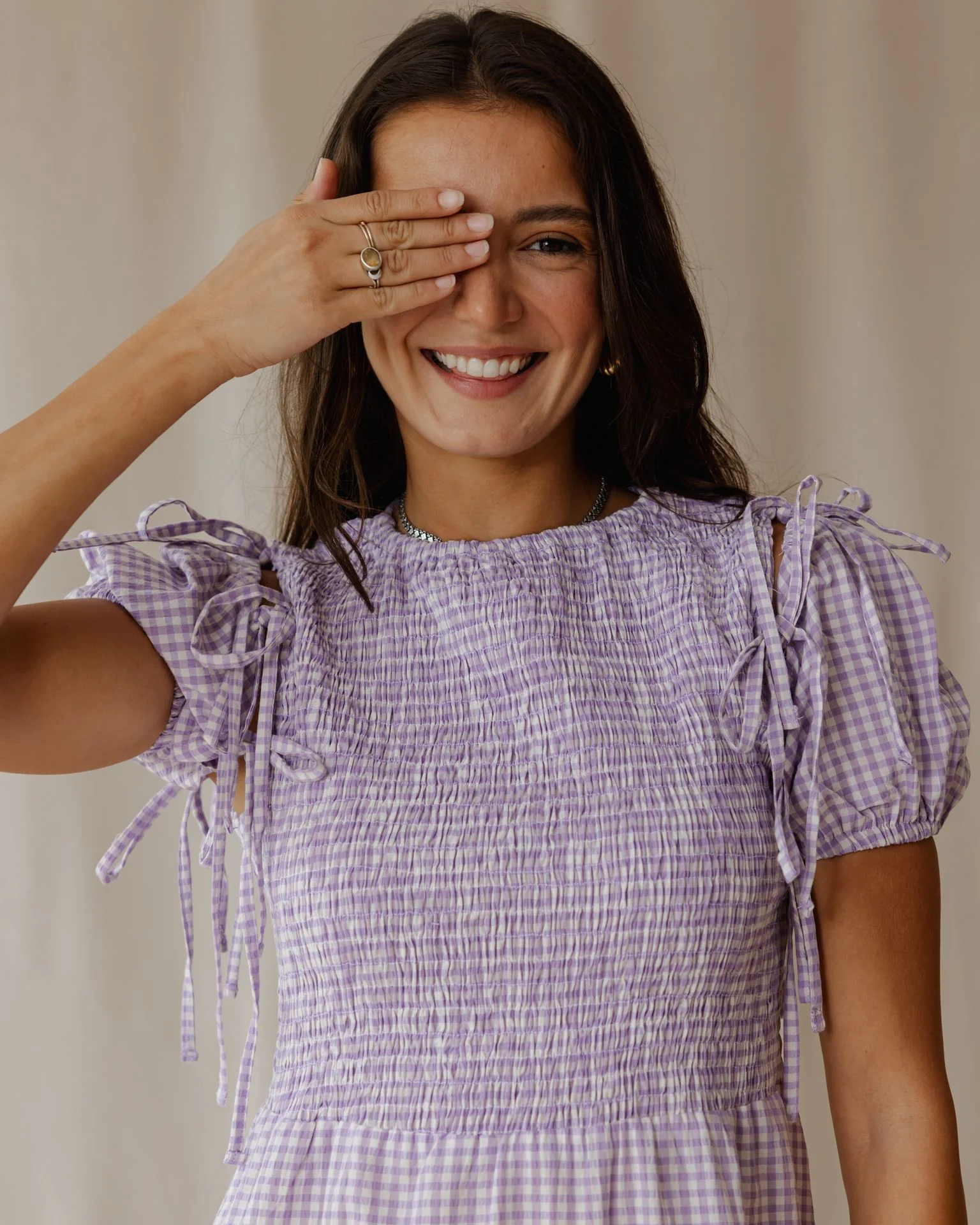 Pastel Picnic Purple Dress - Image 6