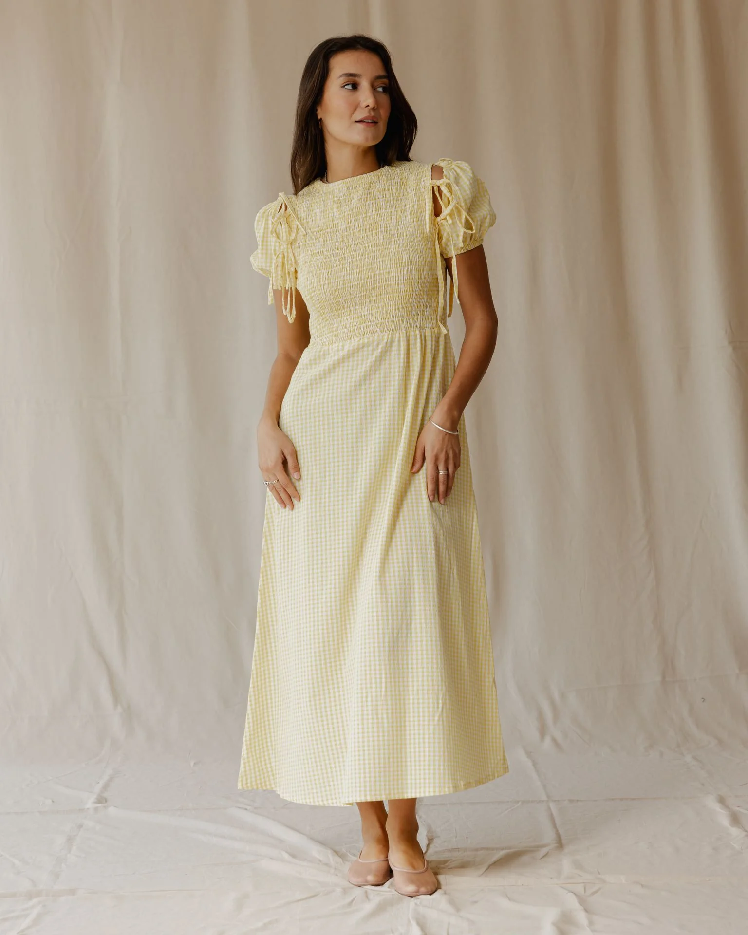 Pastel Picnic Yellow Dress - Image 2