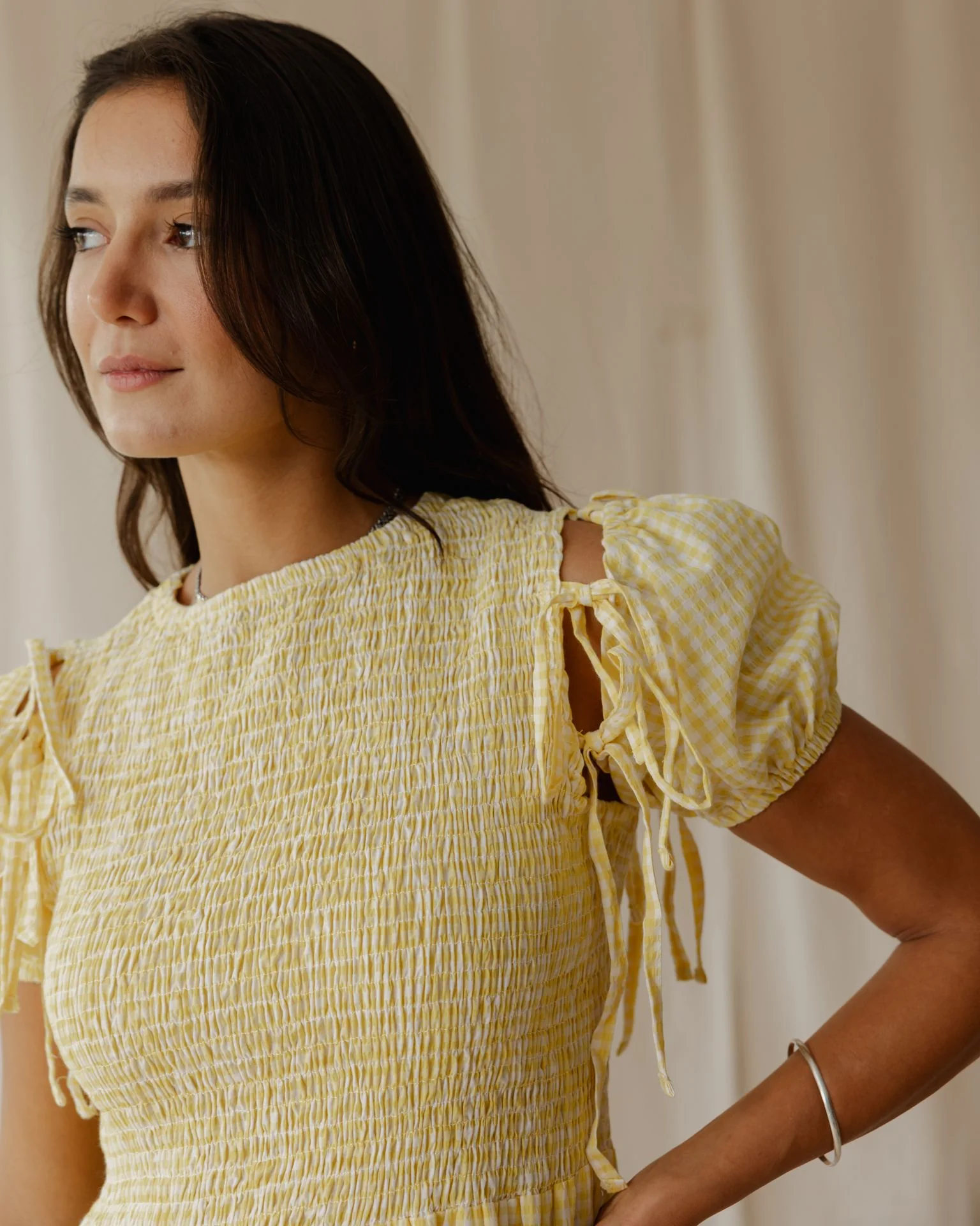 Pastel Picnic Yellow Dress - Image 5
