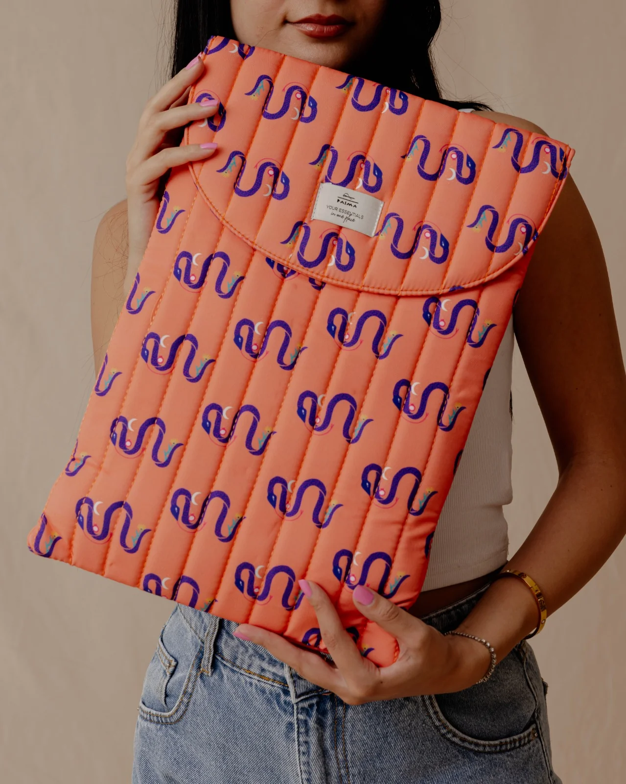 Peachy Snakes Laptop Sleeve - Image 3