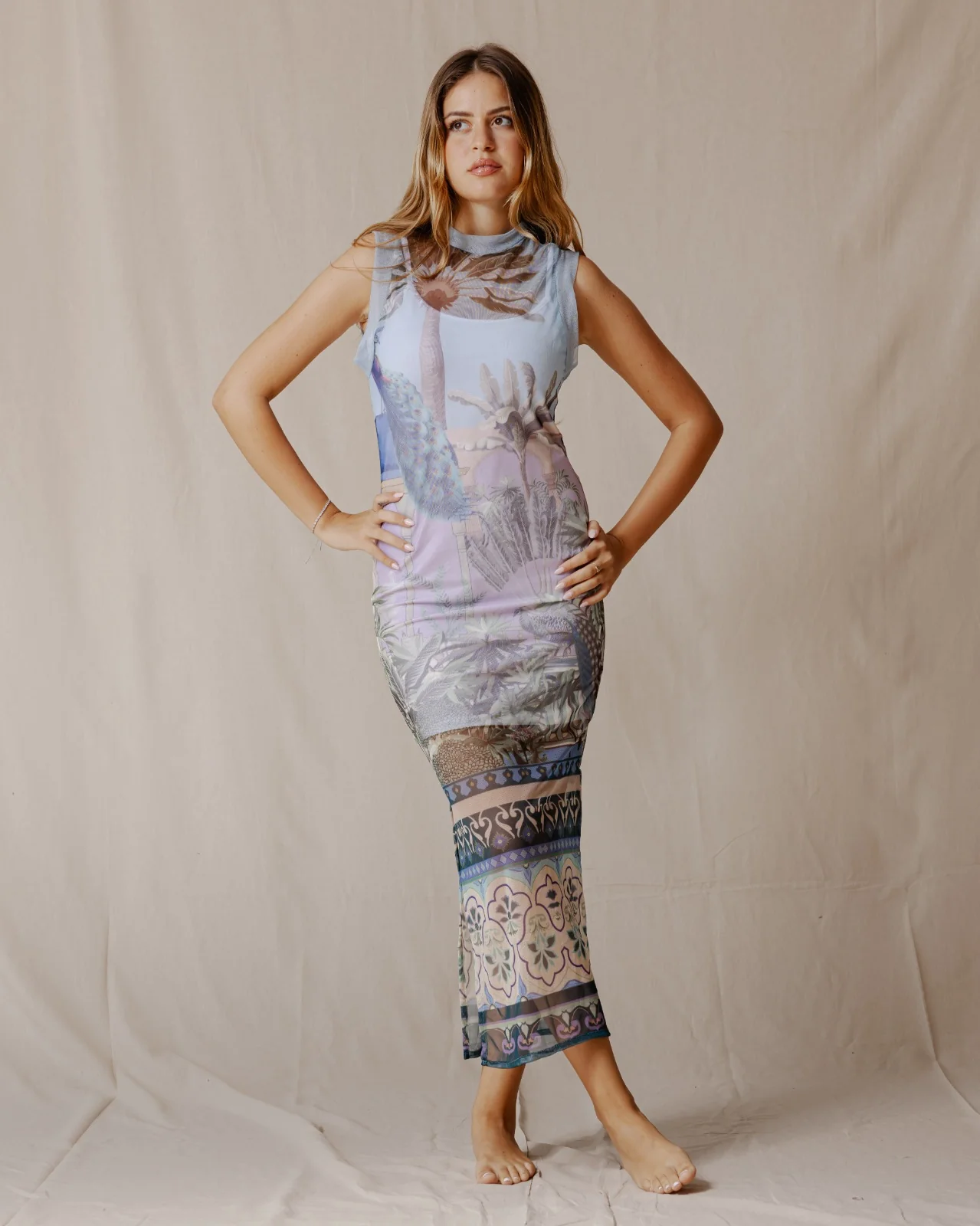 Peacocks Of The Palm House Mesh Dress - Image 3