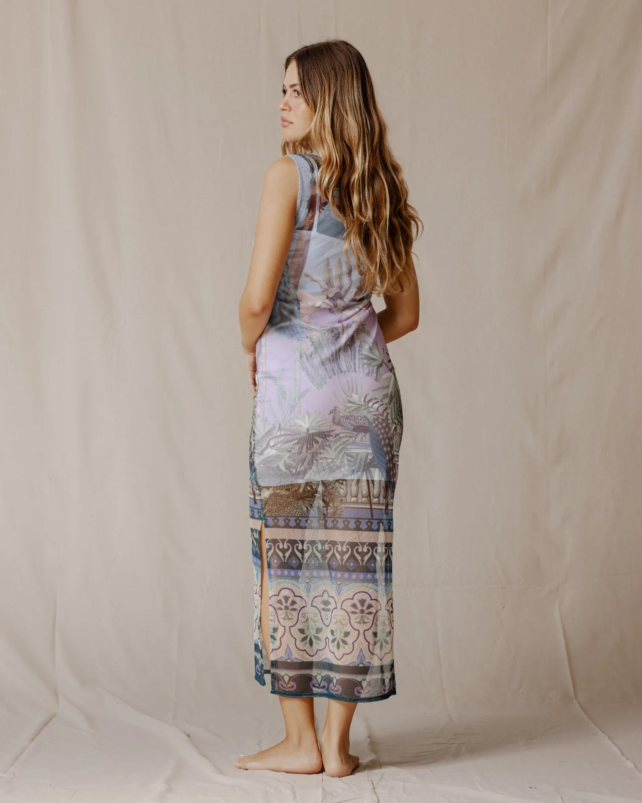 Peacocks Of The Palm House Mesh Dress - Image 4