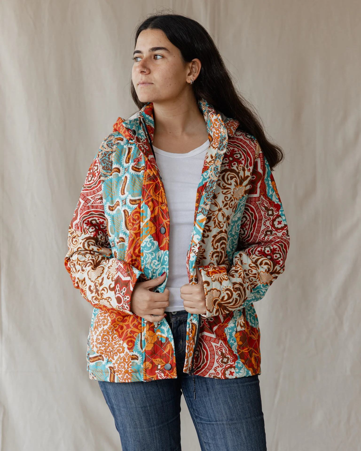 Persian Mirage Jacket In Turquoise