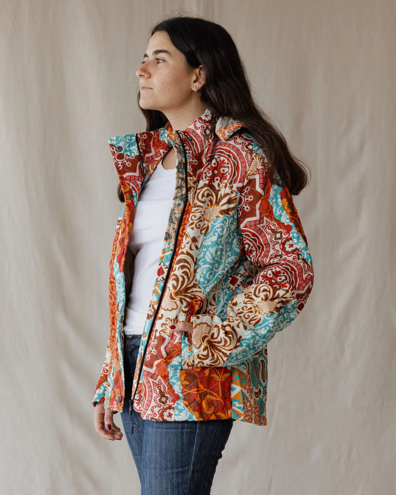 Persian Mirage Jacket In Turquoise - Image 2