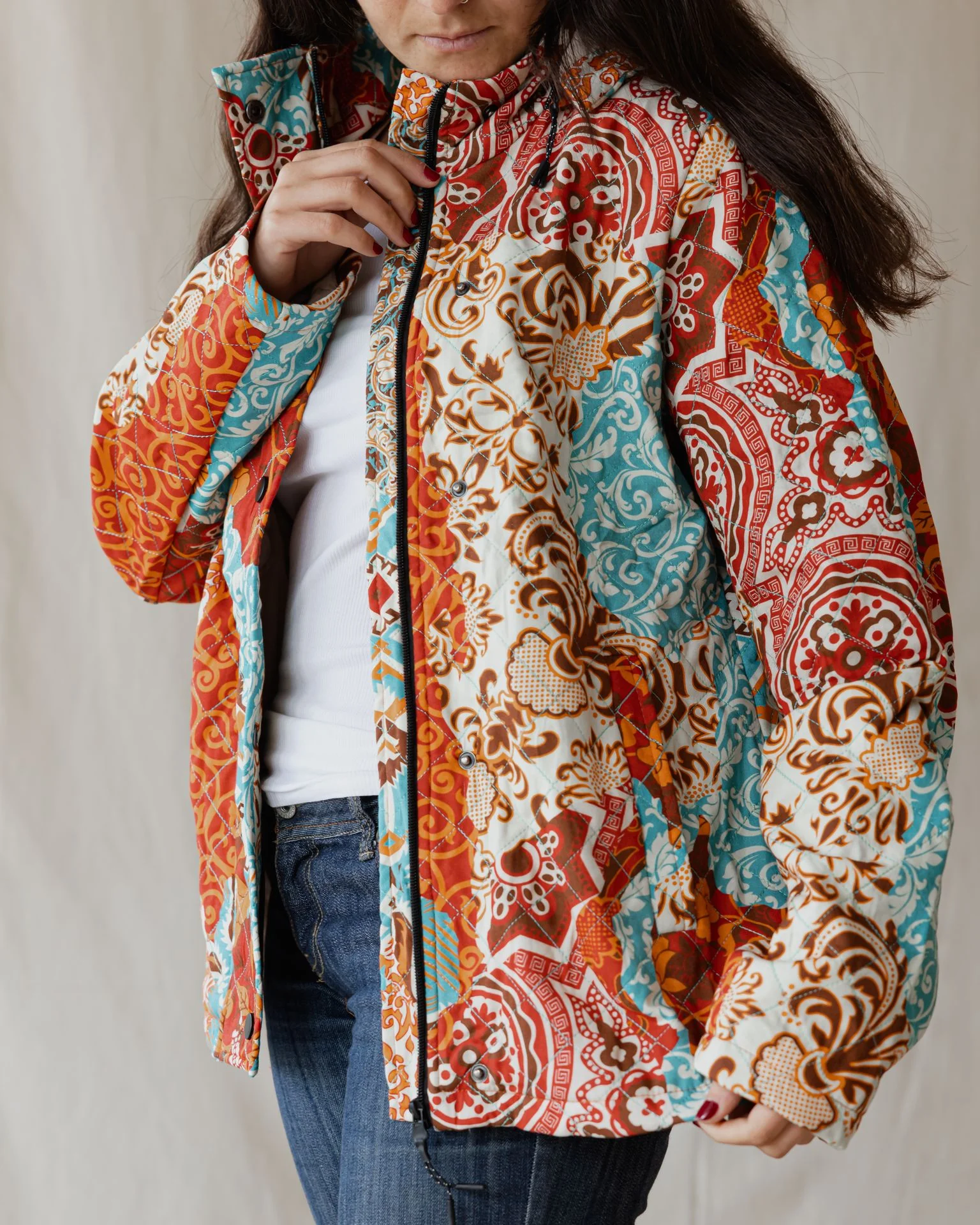 Persian Mirage Jacket In Turquoise - Image 3
